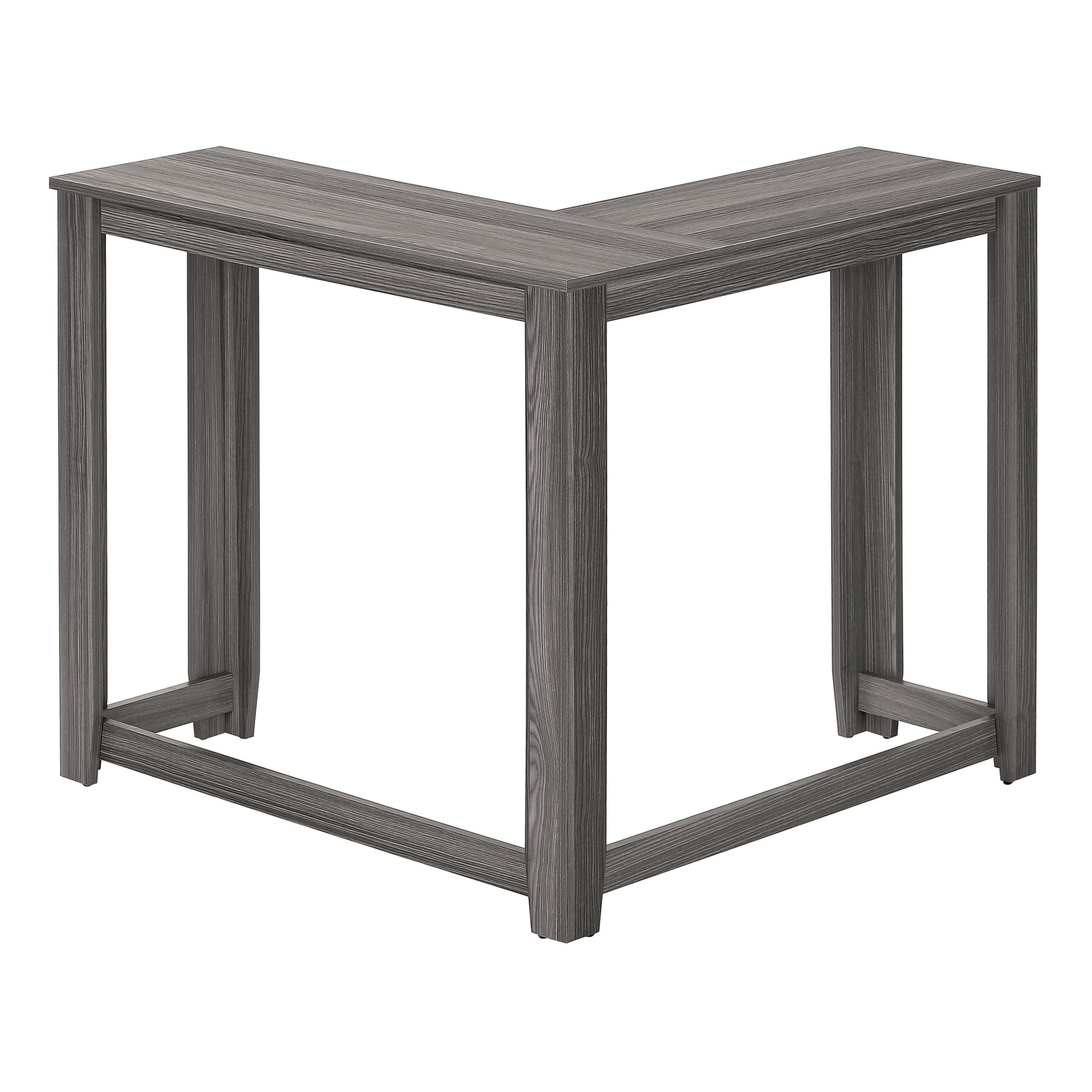 Modern gray wood finish Lshaped desk sleek and functional for home office