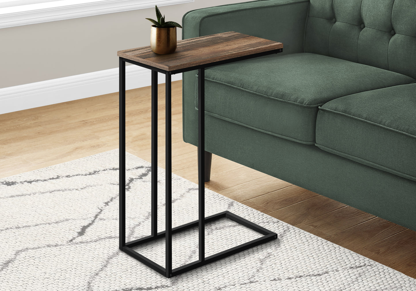 Rustic wood top ctable with black metal frame ideal for living rooms