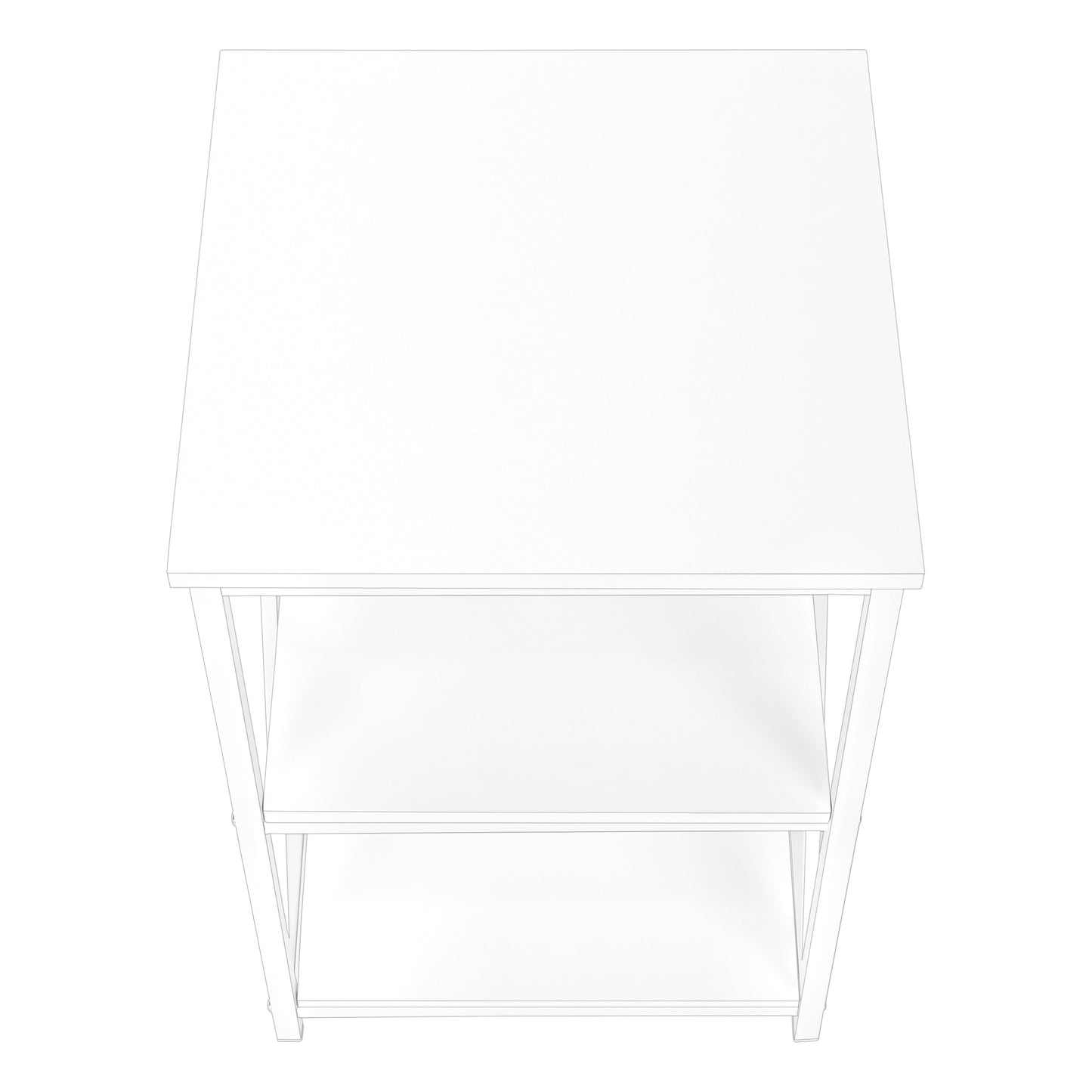 White twotier side table with minimalist design for modern living rooms