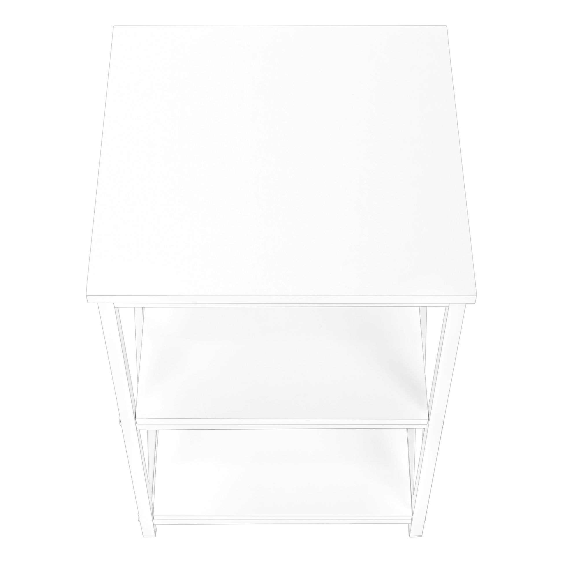 White twotier side table with minimalist design for modern living rooms