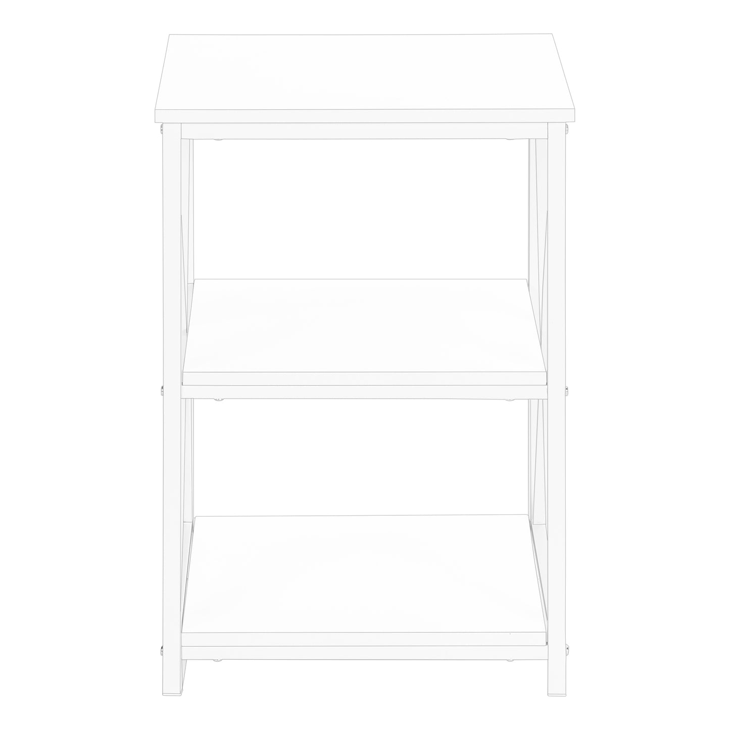 White threetier bookshelf with modern design ideal for home office storage