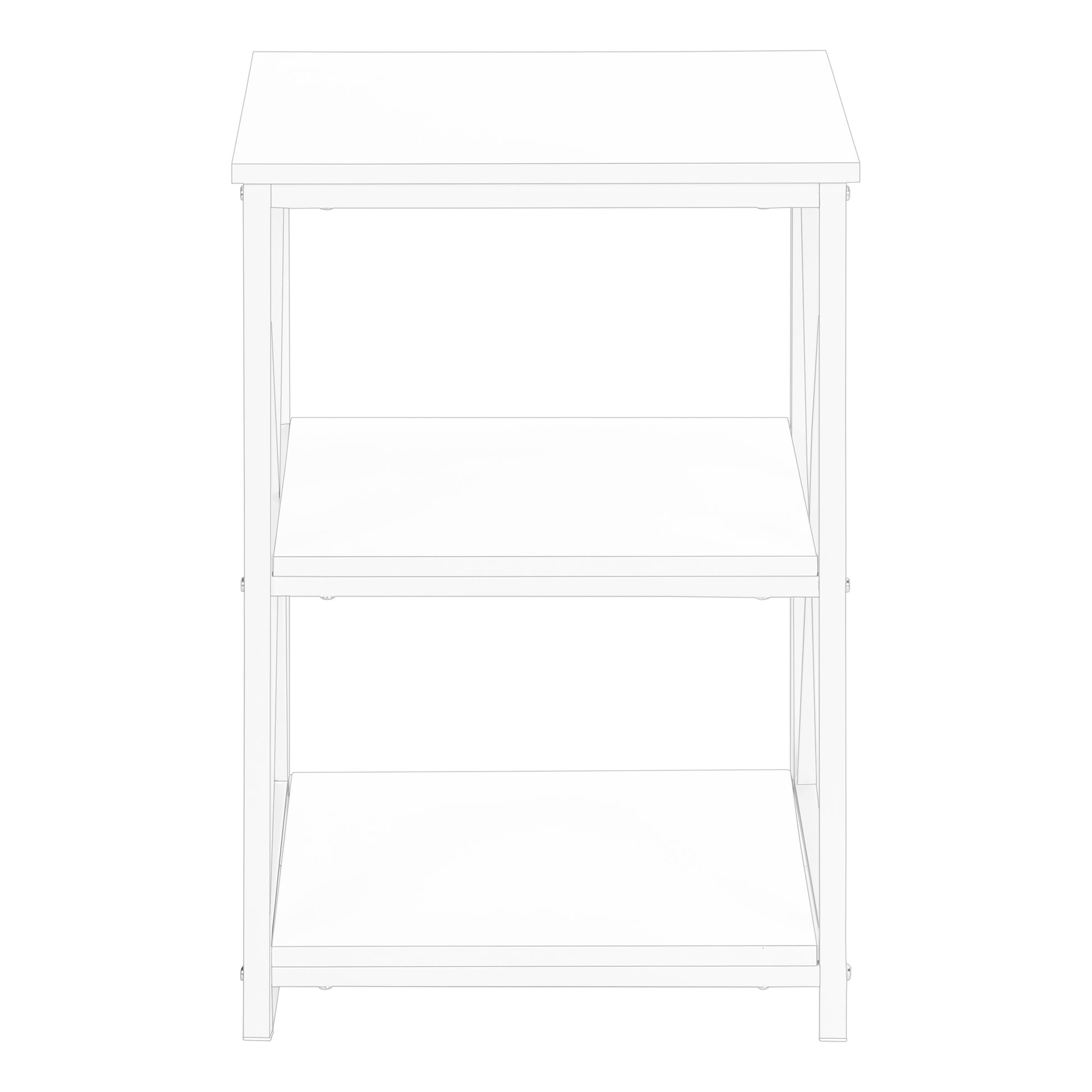 White threetier bookshelf with modern design ideal for home office storage