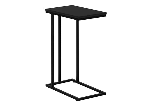 Sleek black metal side table with a modern Cframe design