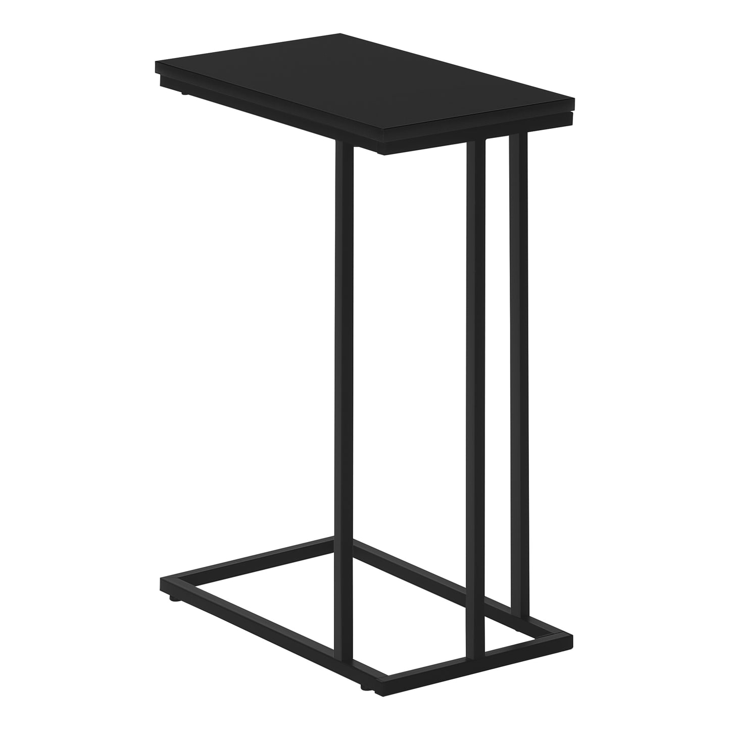 Sleek black metal ctable with minimalist design for modern living rooms