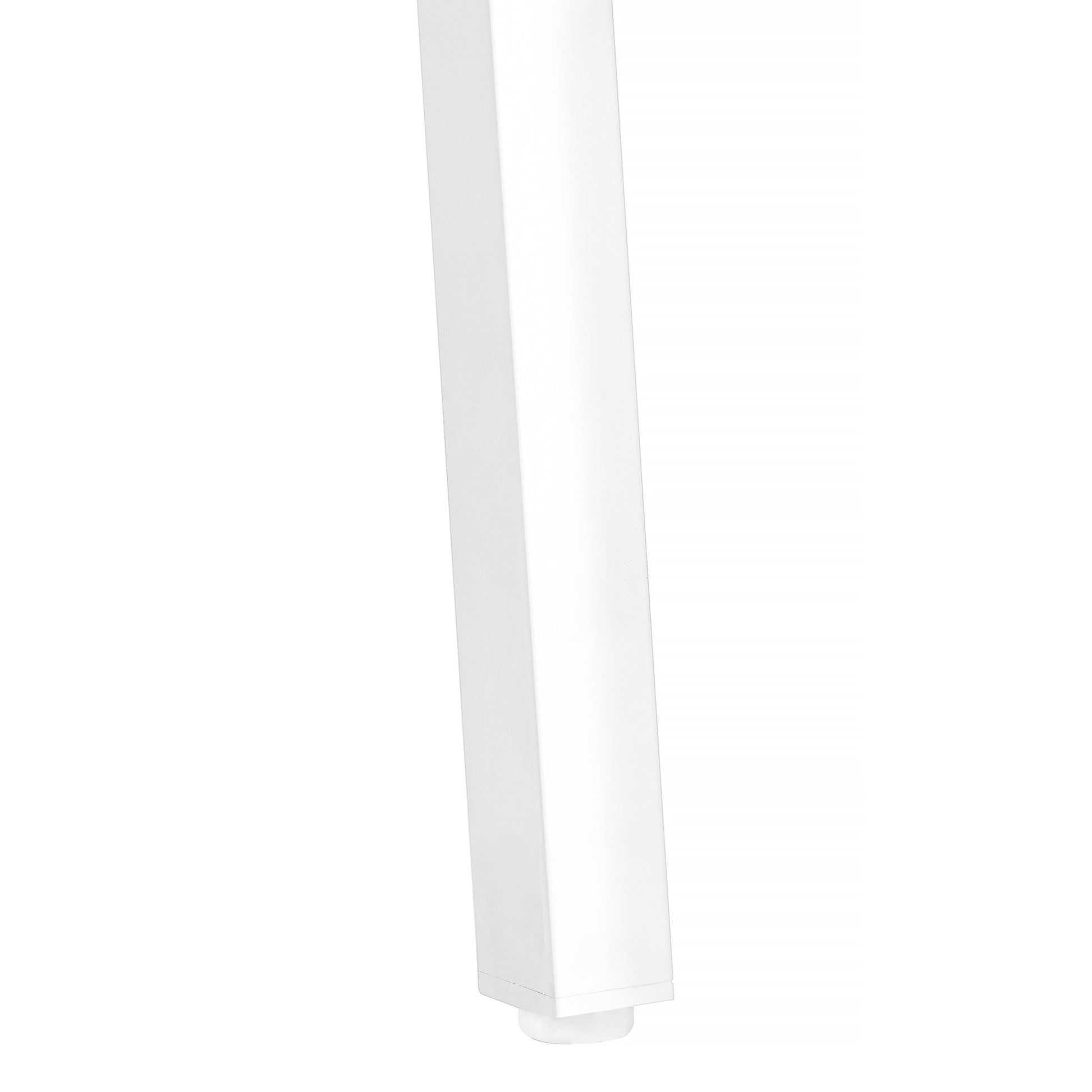 Modern white metal table leg with adjustable foot