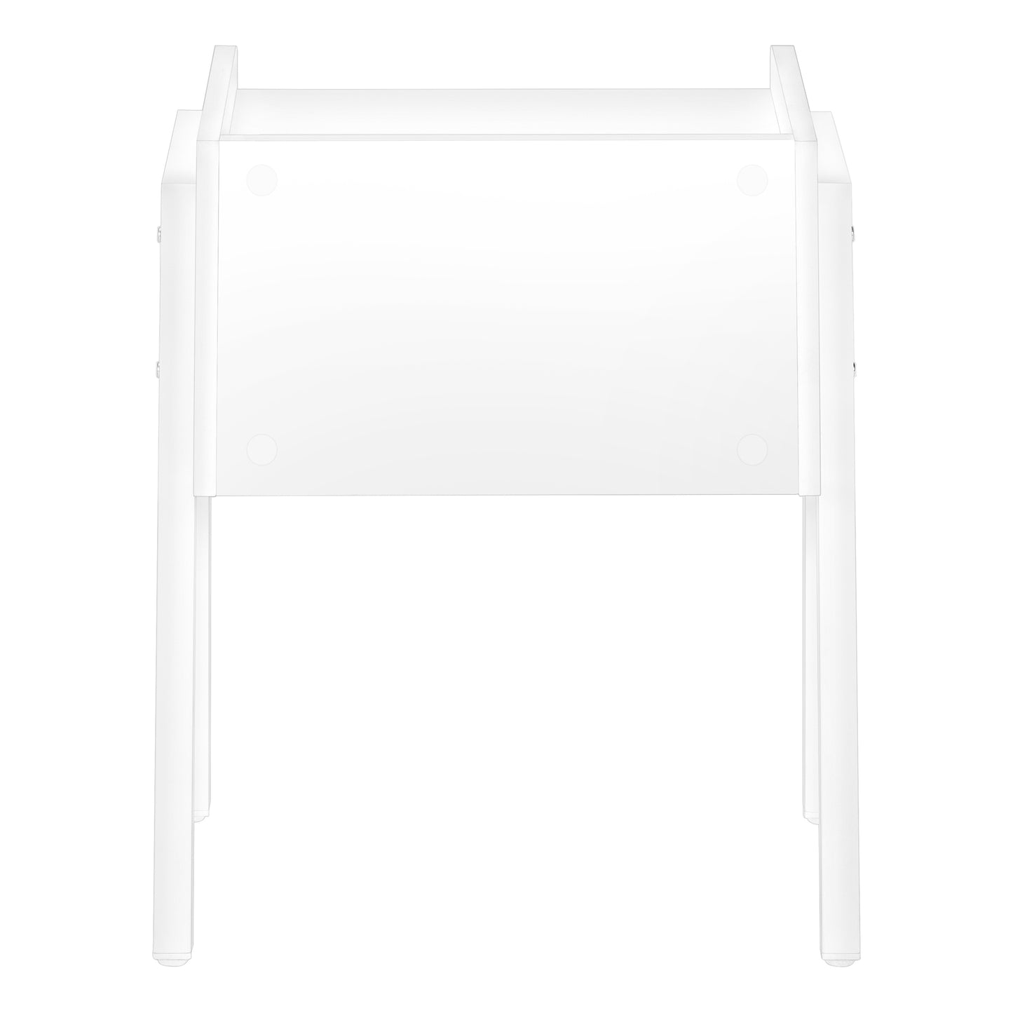 White modern acrylic desk with minimalist design and sleek legs