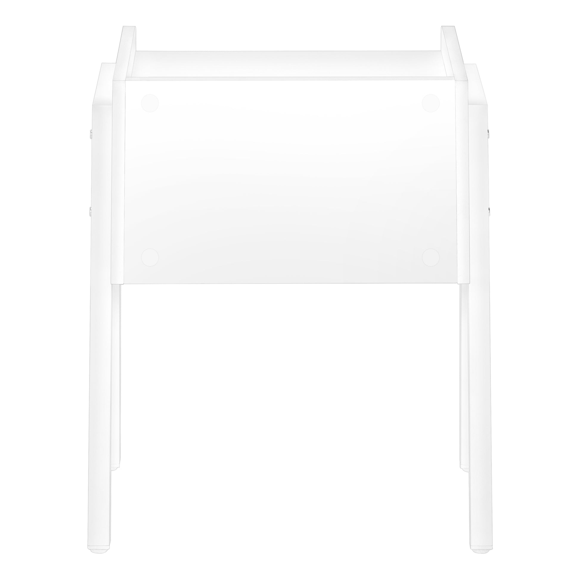 White modern acrylic desk with minimalist design and sleek legs