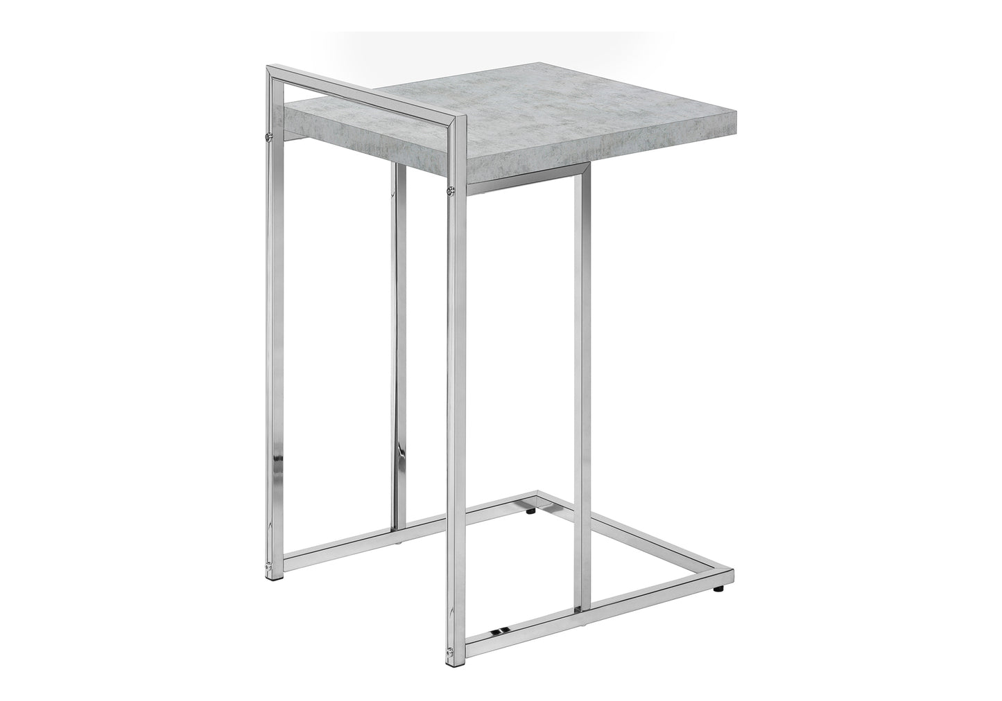 Modern ctable with concretelook top and chrome metal frame
