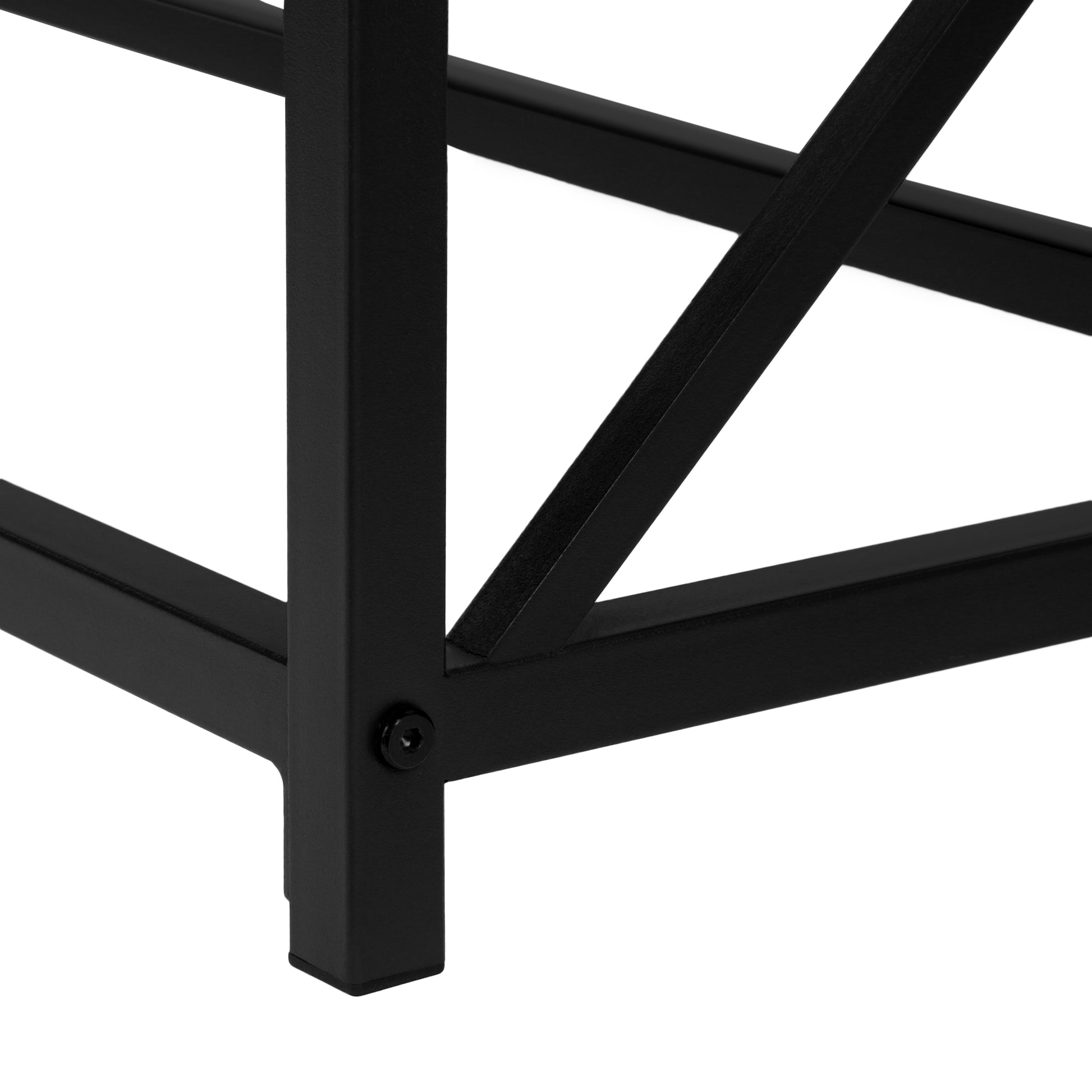 Black metal Xframe construction for modern furniture