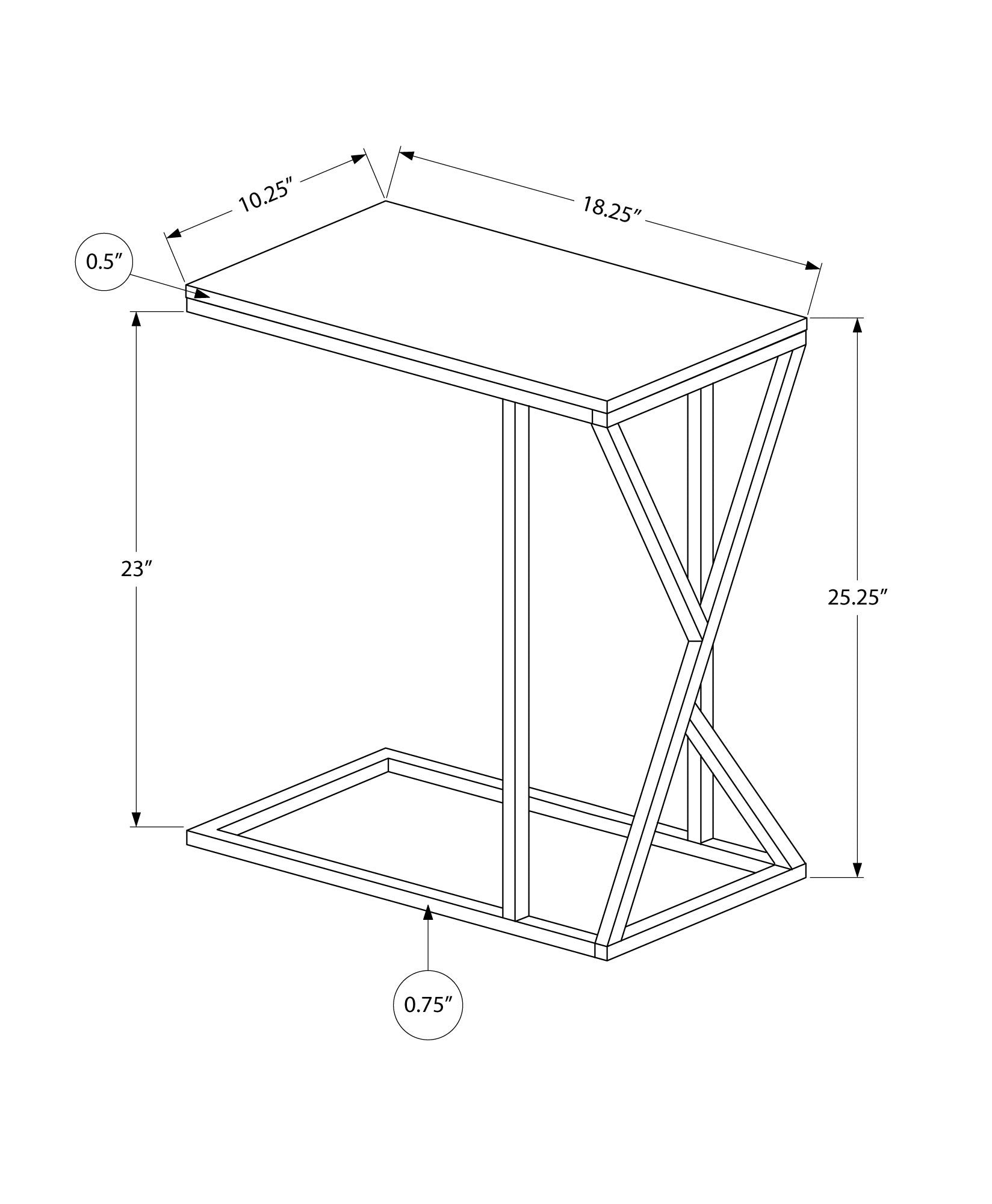 Black metal ctable with geometric base  W x  D perfect for modern living rooms