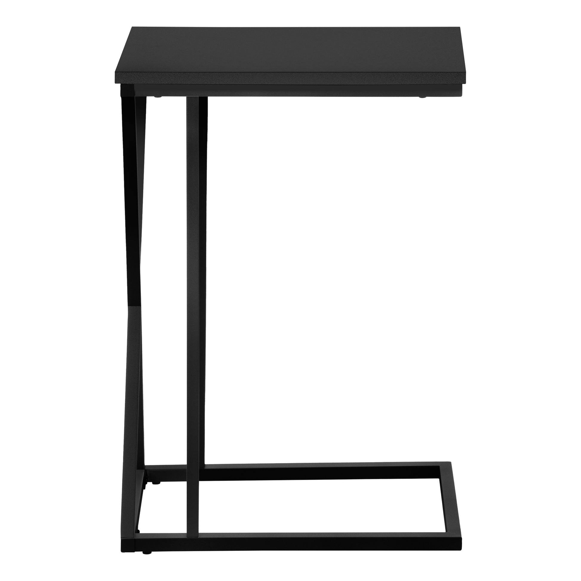Sleek black Ctable with metal frame perfect for a modern living room side table