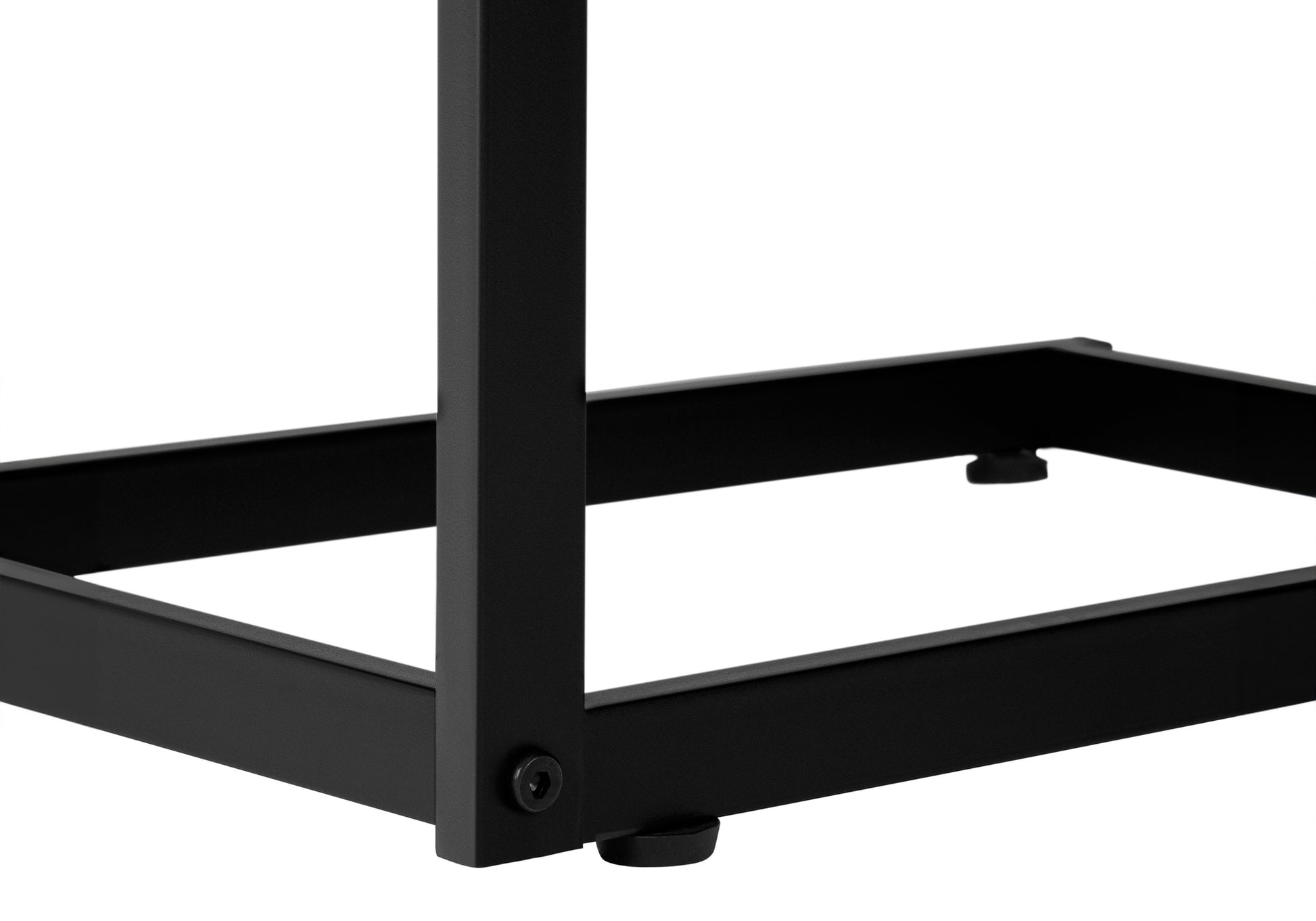 Black metal side table legs with adjustable feet