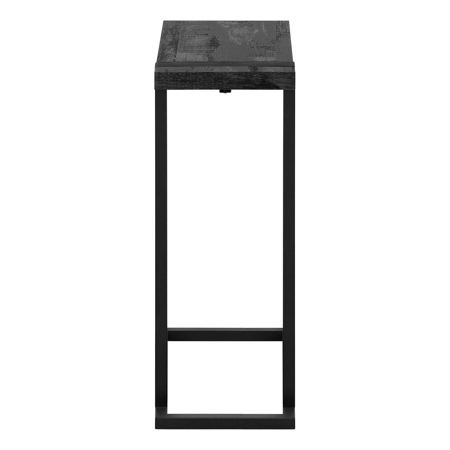 Black distressed wood console table with slender black metal legs modern accent furniture