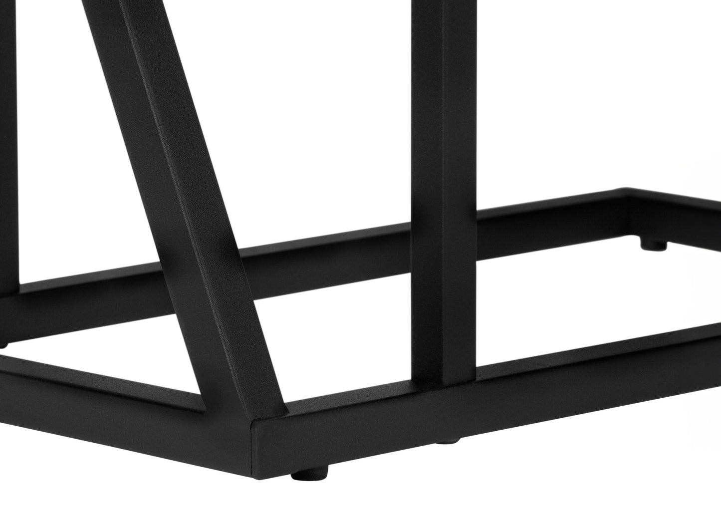 Black metal table leg with angular support modern design