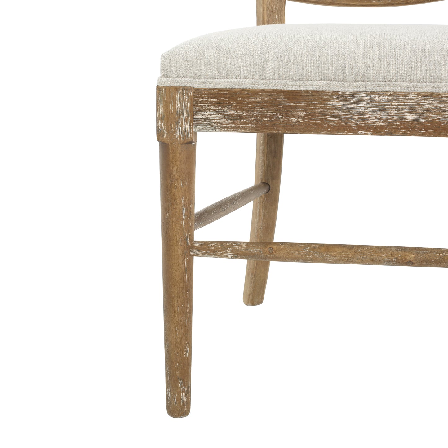 Rustic oak dining chair with upholstered seat