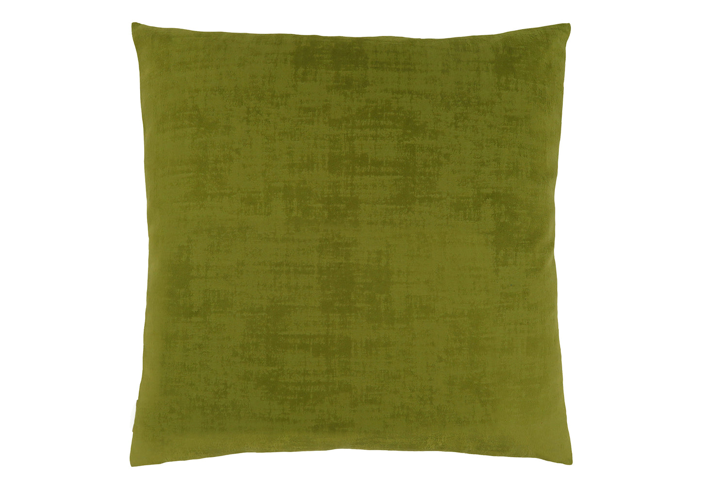 Crushed velvet olive green decorative pillow with a textured finish perfect for sofas