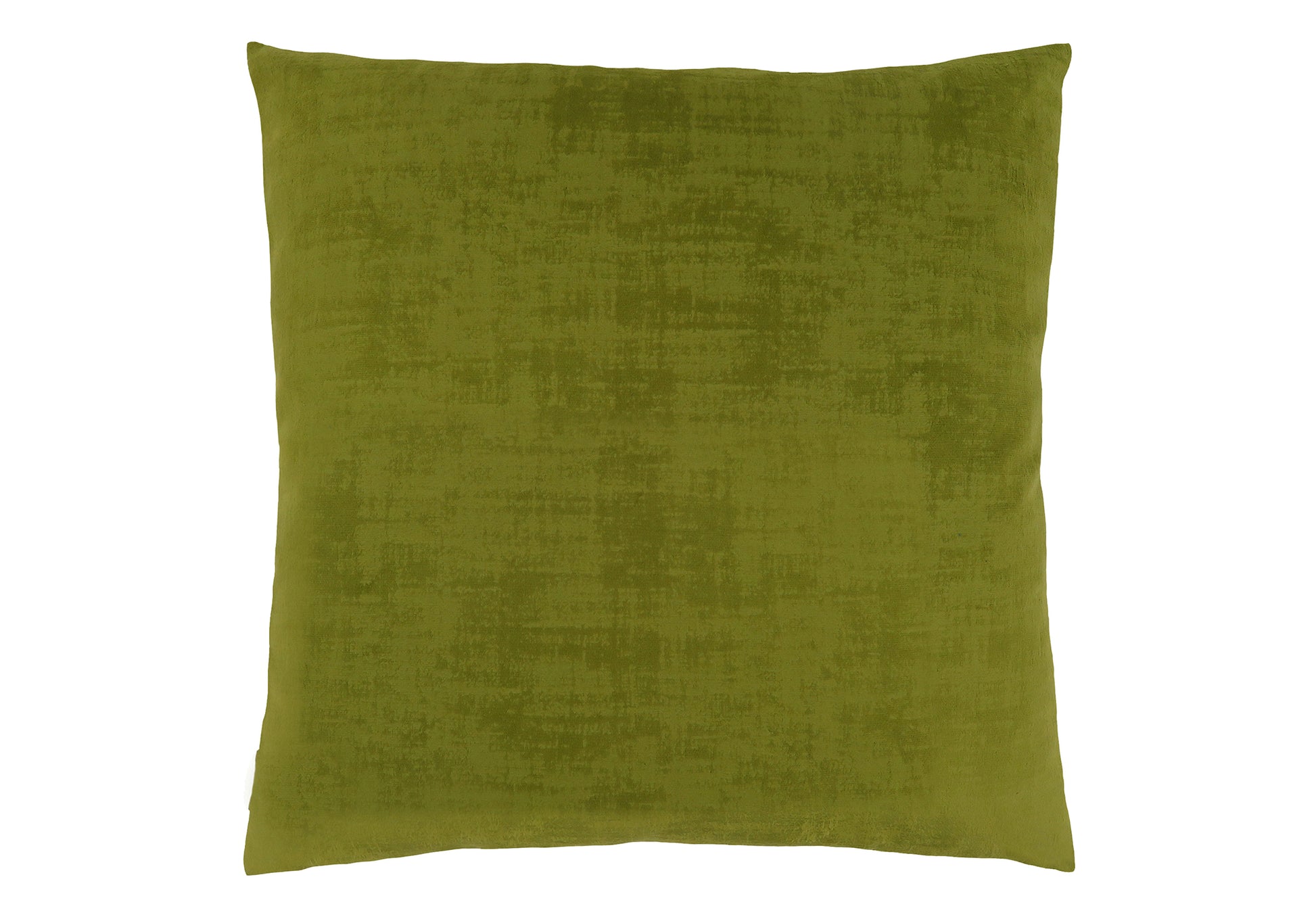 Crushed velvet olive green decorative pillow with a textured finish perfect for sofas