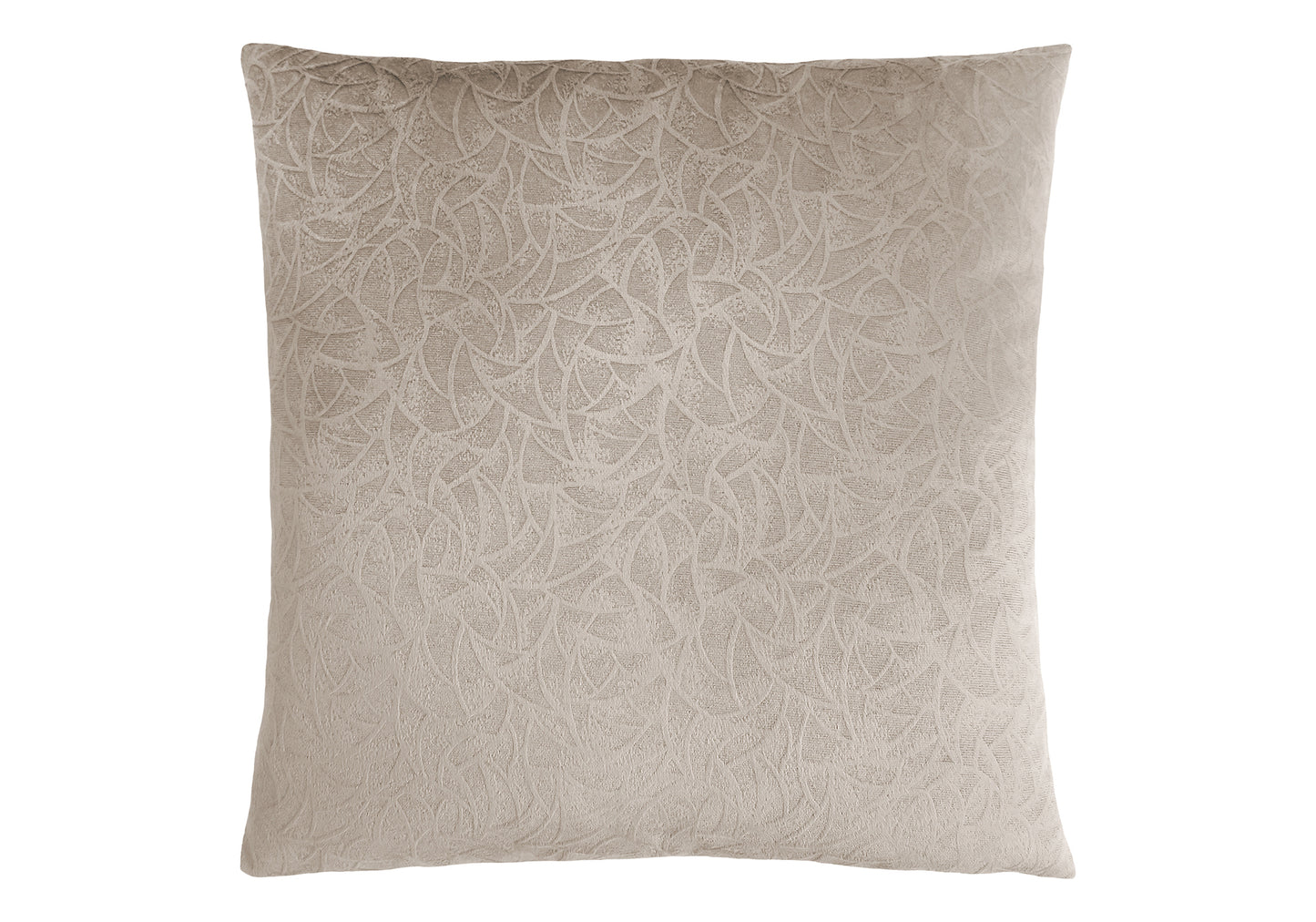 Textured beige lumbar pillow with subtle embossed leaf pattern perfect for modern sofas