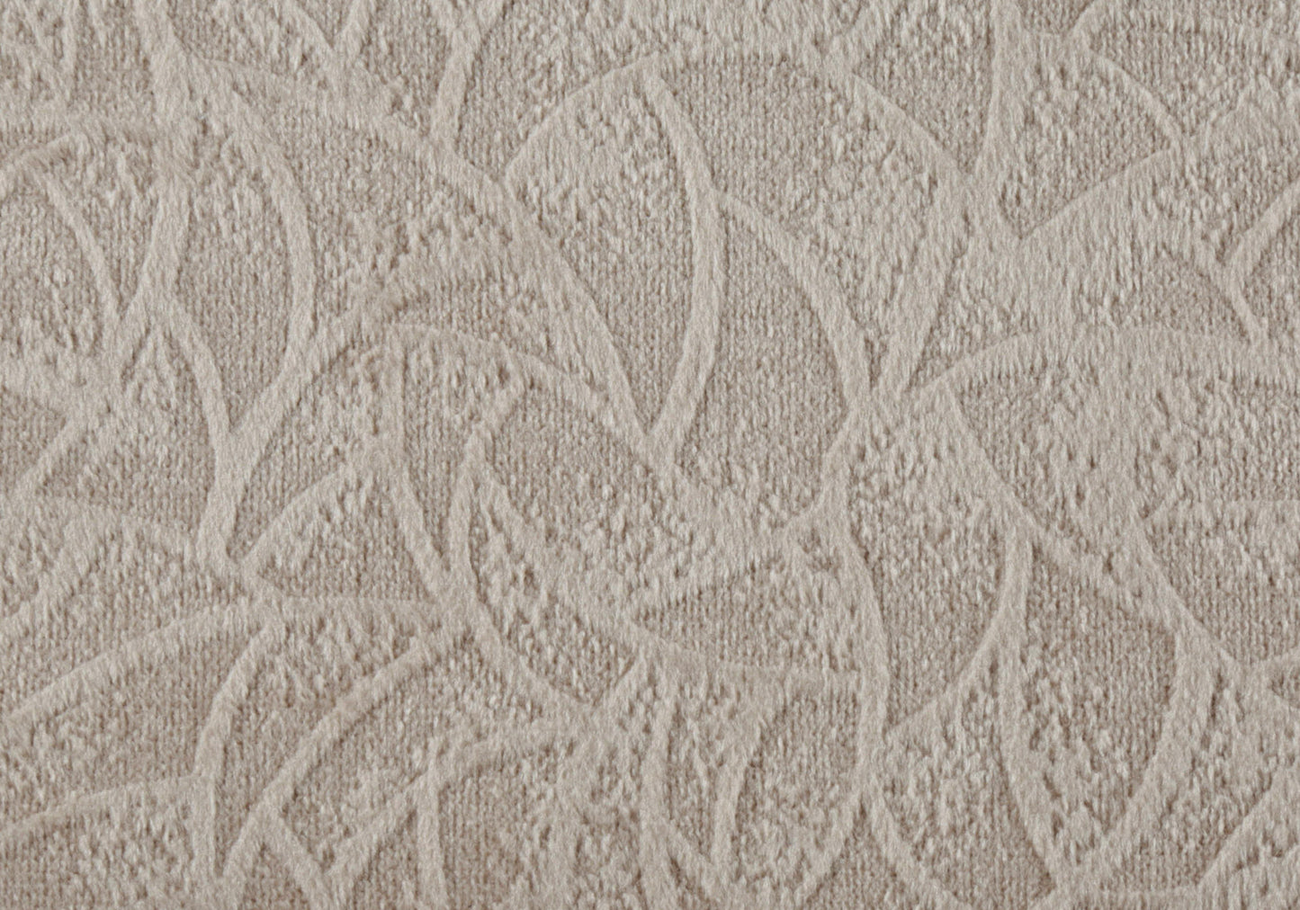 Textured beige wallpaper with embossed abstract floral pattern
