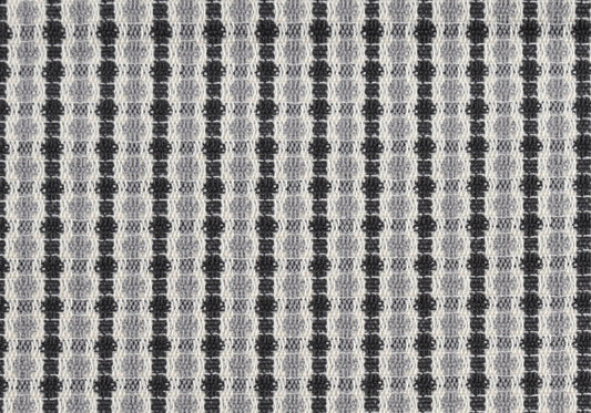 Black and white textured throw blanket with a subtle plaid pattern