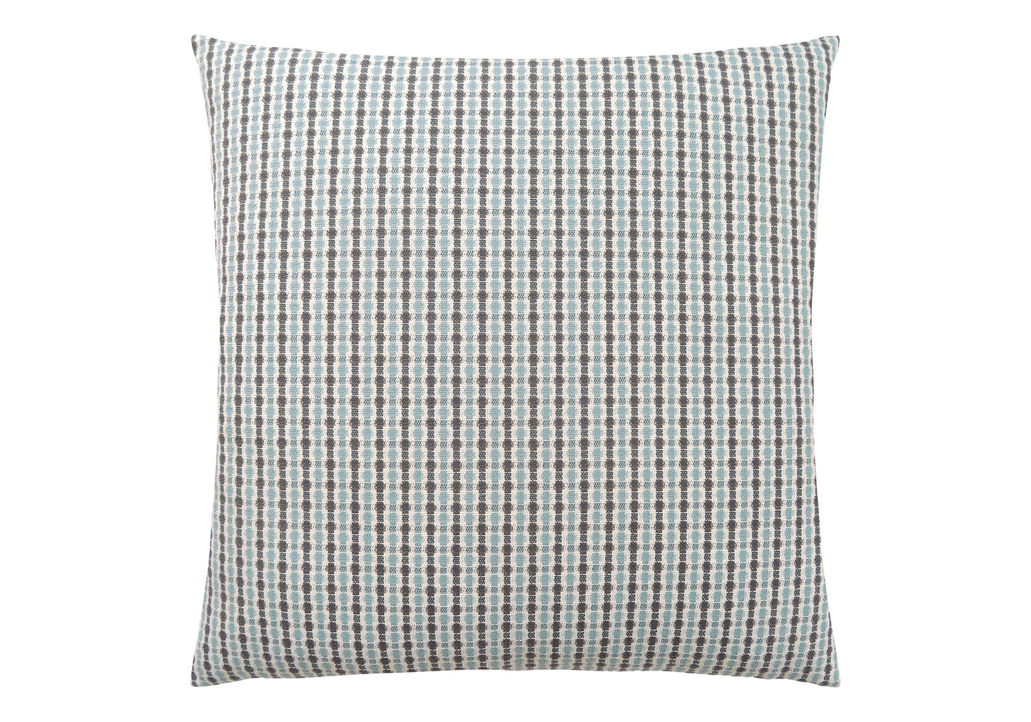 Textured pillow with blue and grey plaid pattern perfect for modern sofa decor