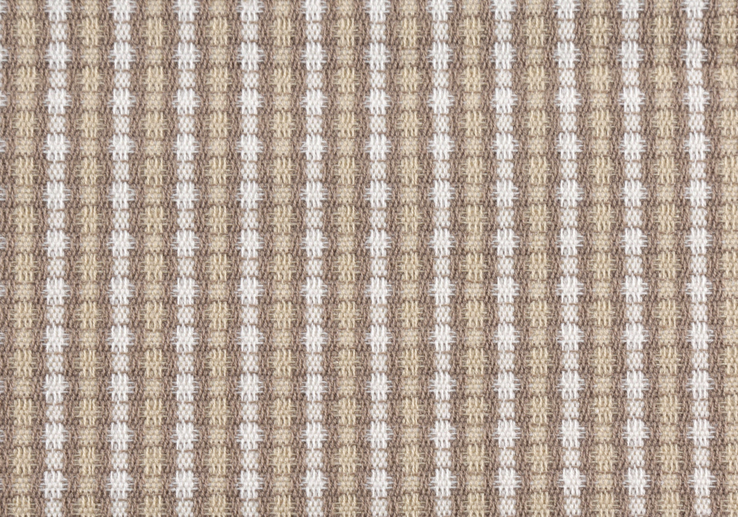 Brown and white checked cotton fabric ideal for crafting or home decor