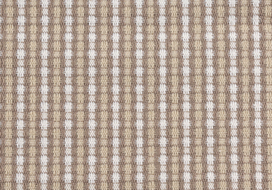 Brown and white checked cotton fabric ideal for crafting or home decor