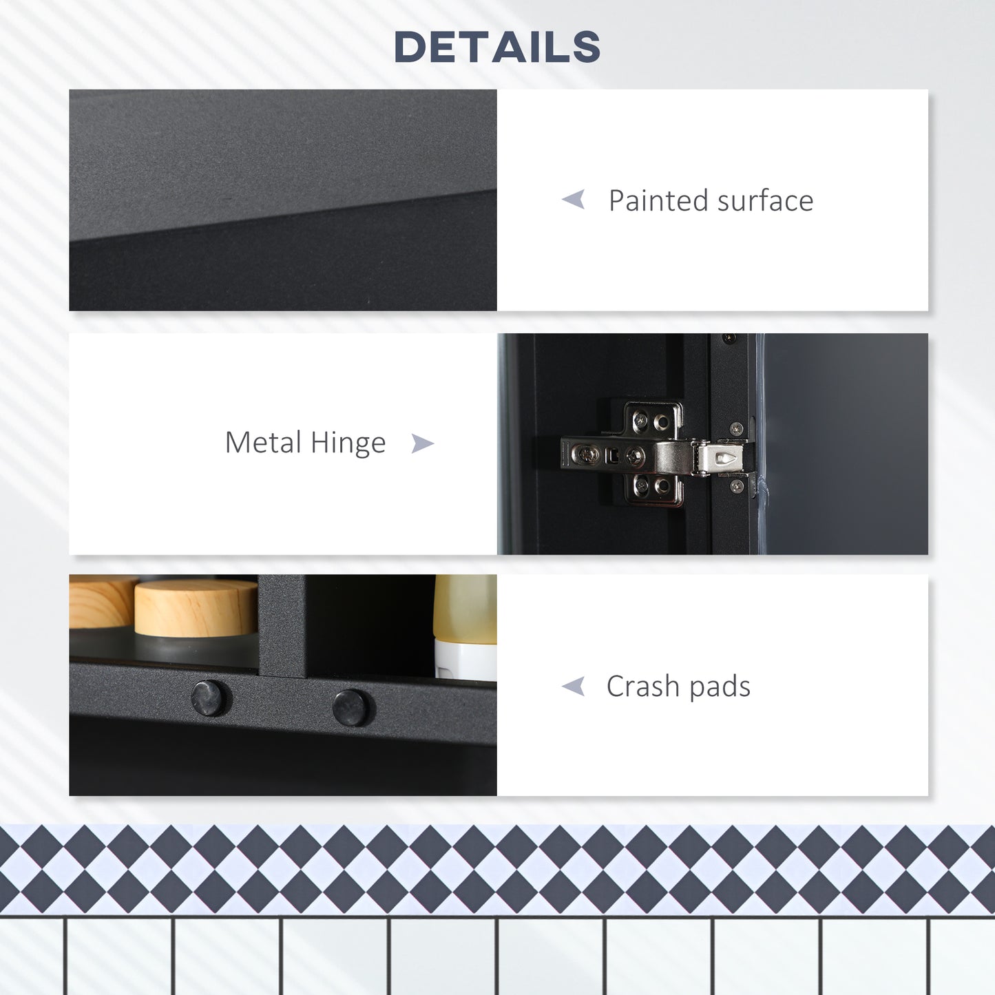 Closeup of textured black painted surface on furniture