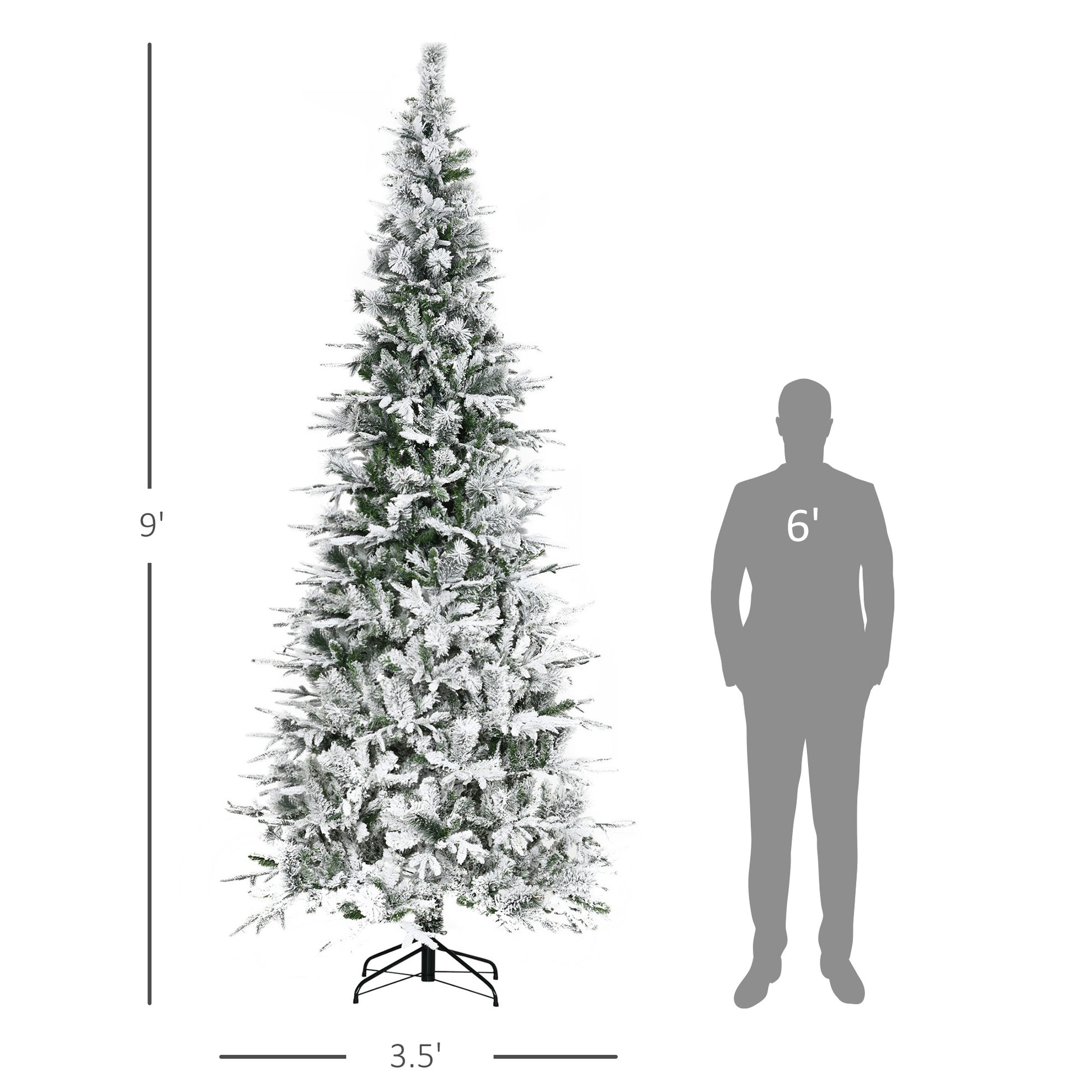 foot flocked artificial Christmas tree with flocked branches and metal stand
