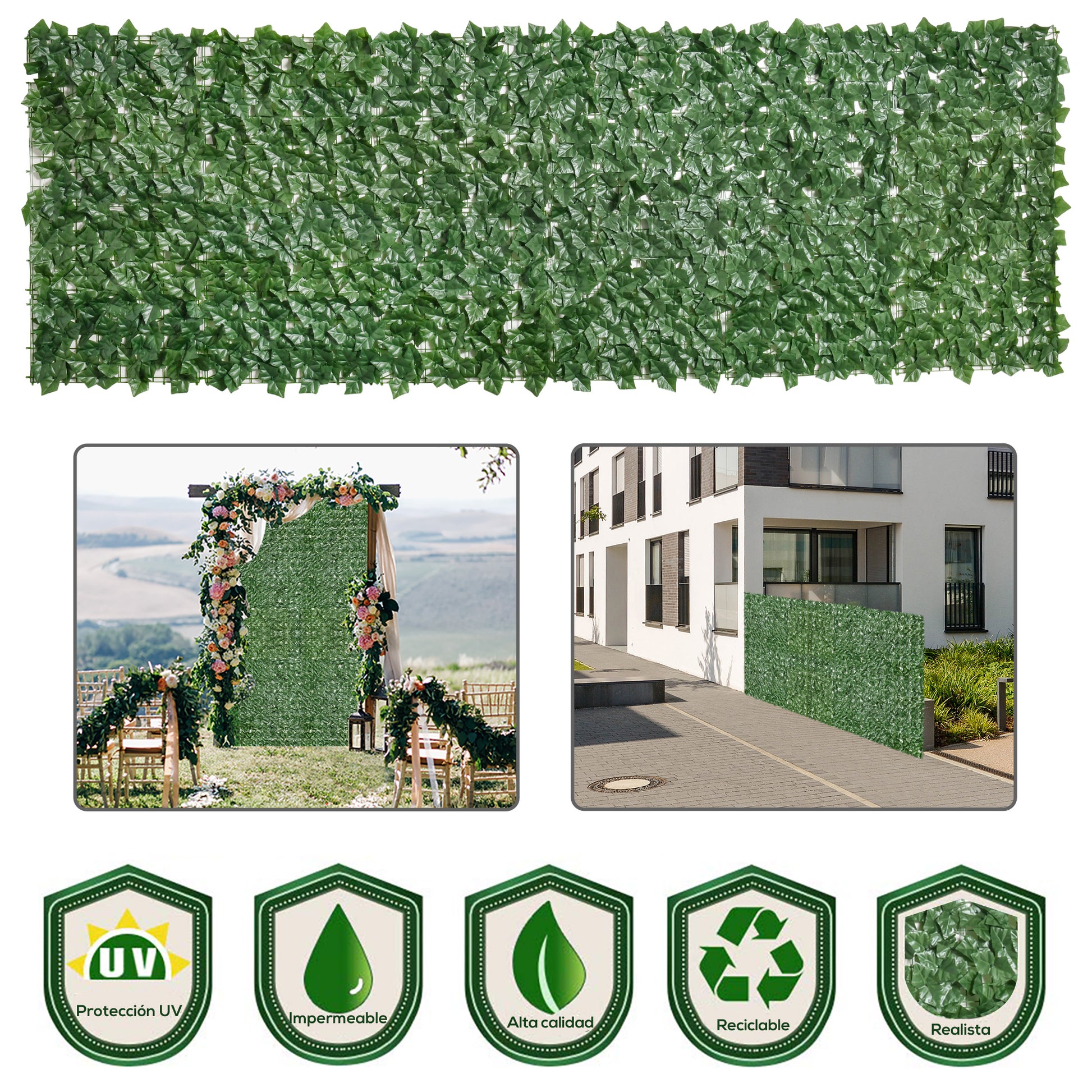 Realistic green ivy privacy screen panel for outdoor decoration