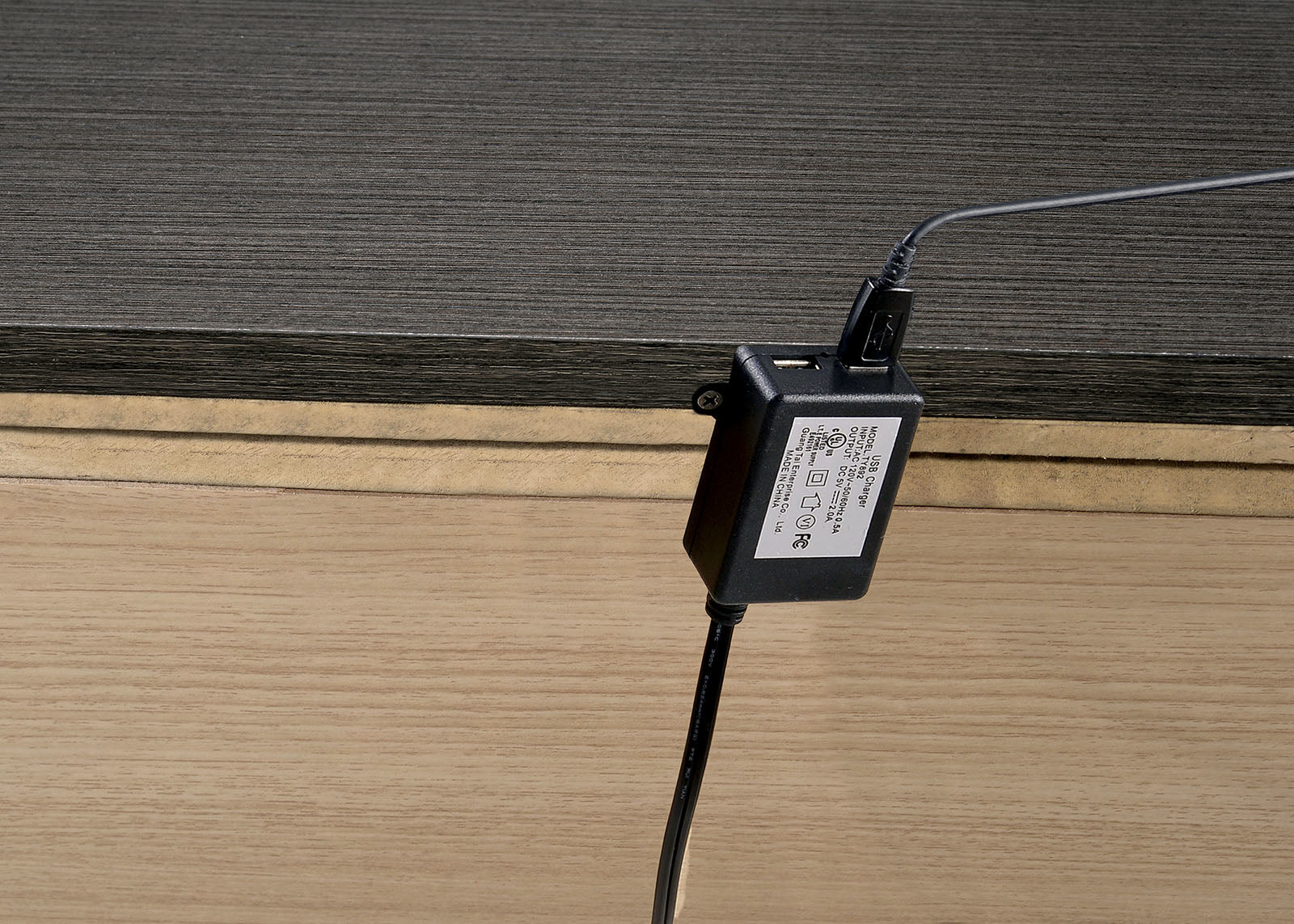 Black dual USB charger adapter for electronics