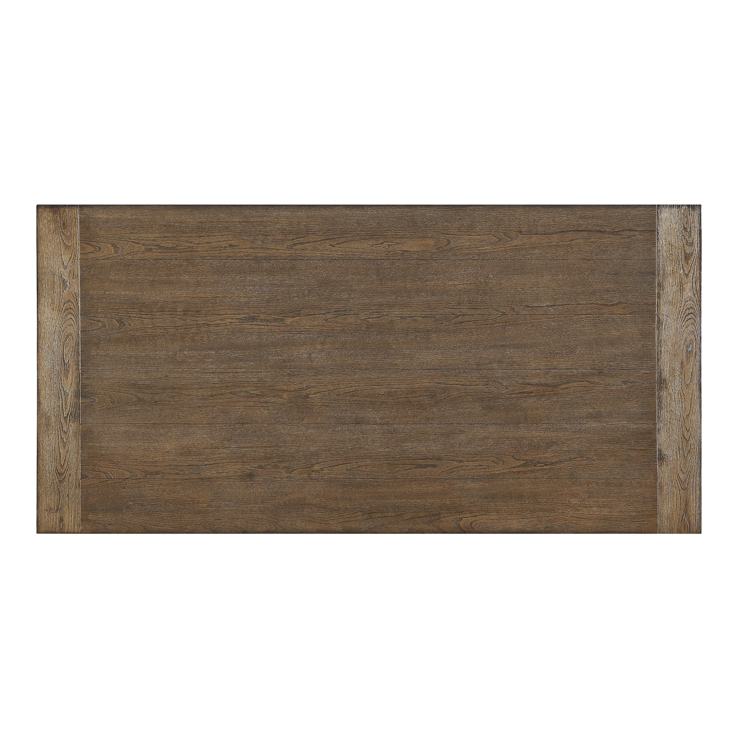 Rustic brown wood dining table with horizontal plank design