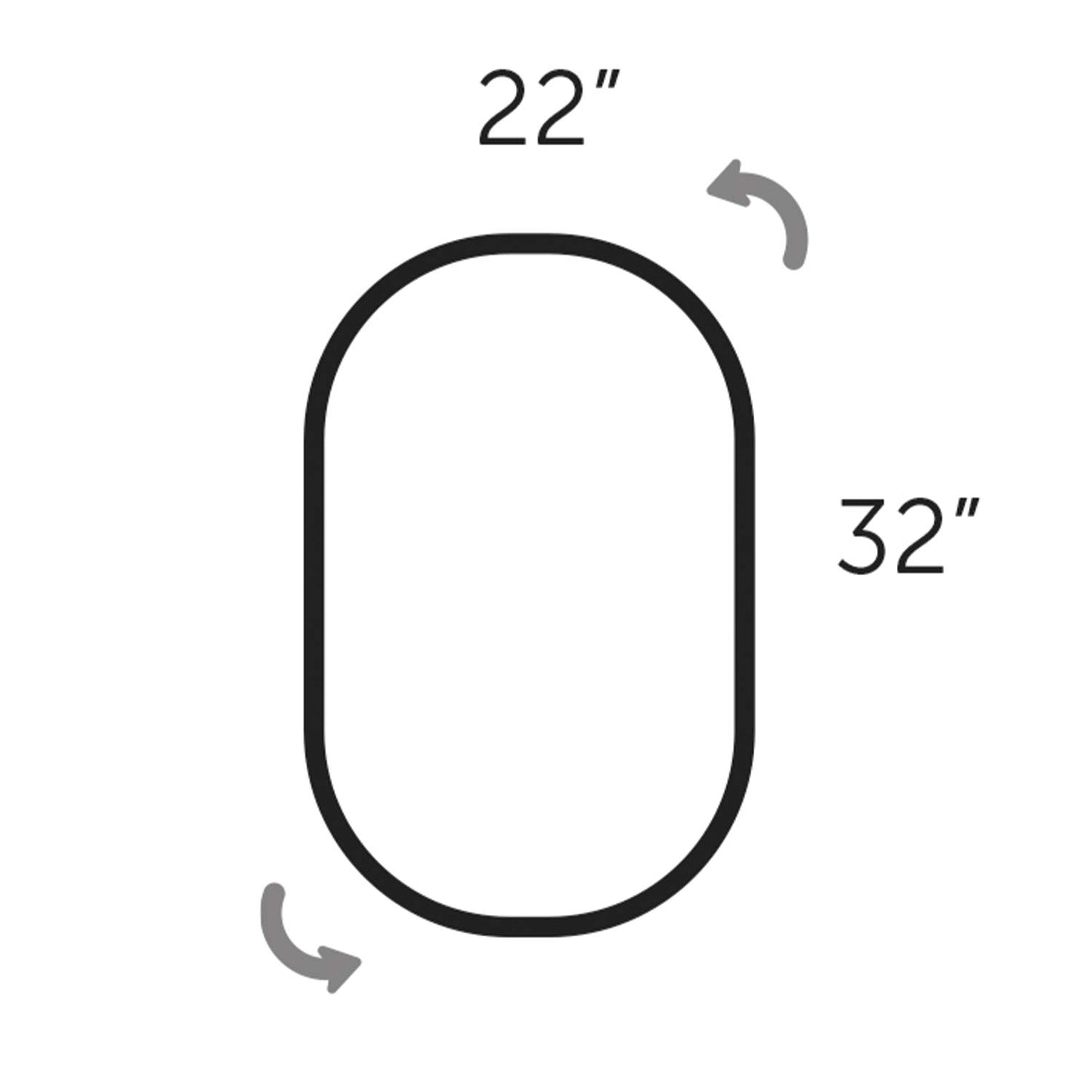 Black oval mirror with dimensions  x  for modern bathrooms