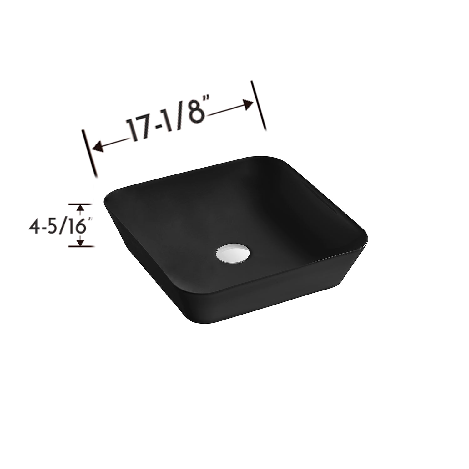 Matte black square vessel bathroom sink  wide
