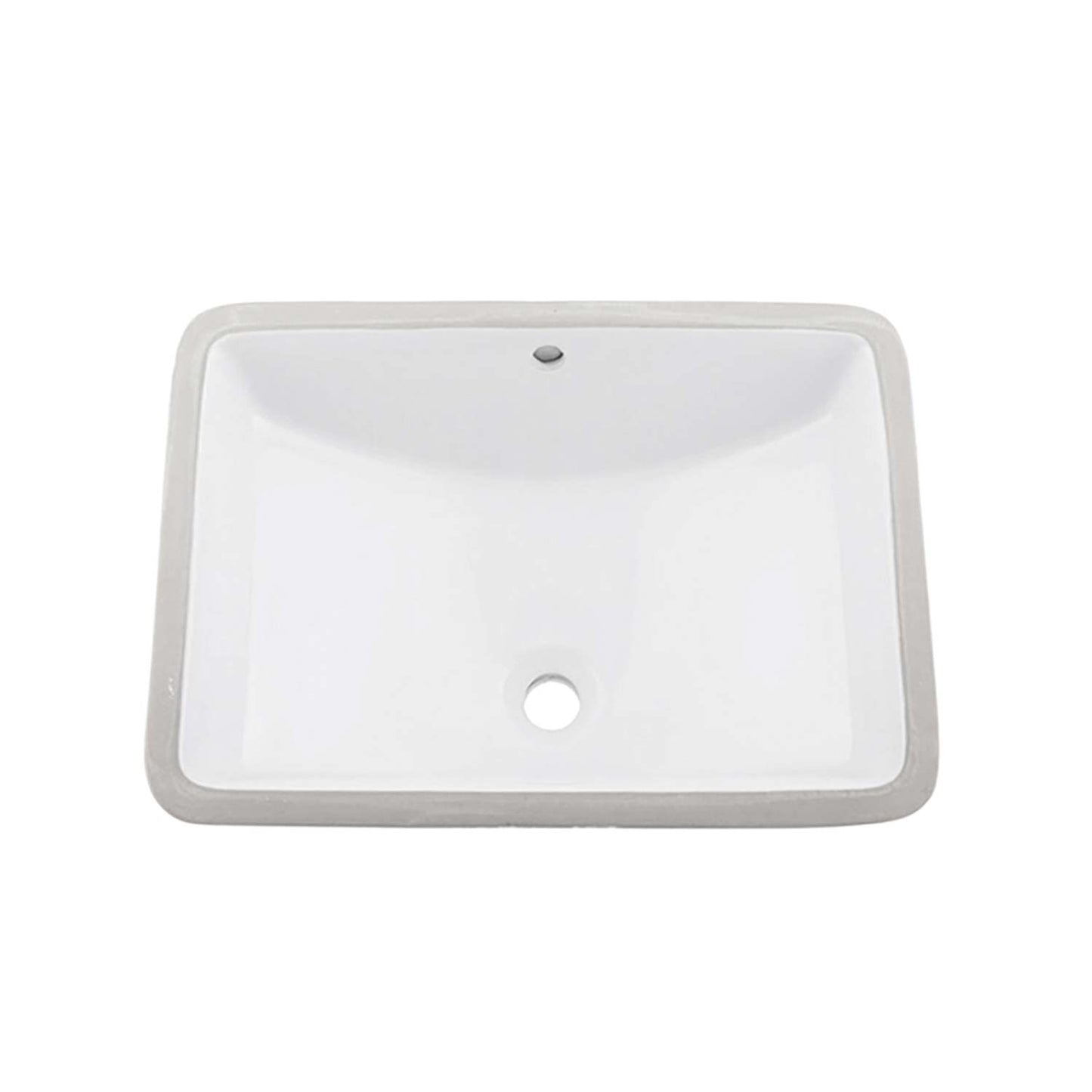 Rectangular white ceramic undermount sink with gray rim bathroom vanity sink