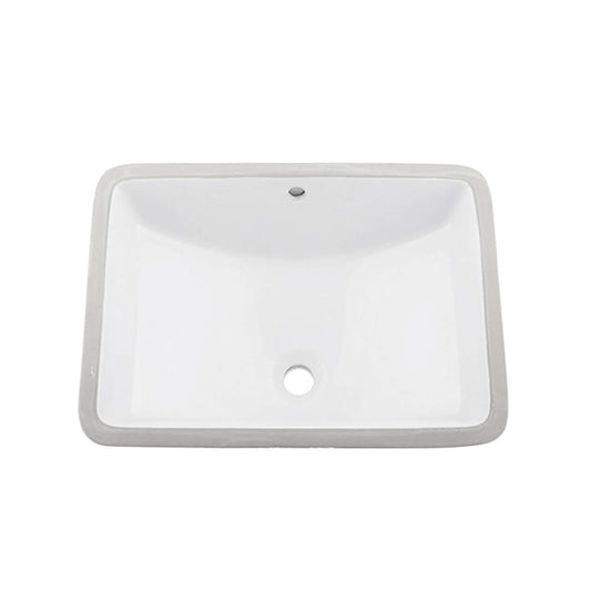 Rectangular white ceramic undermount sink with gray rim bathroom vanity sink