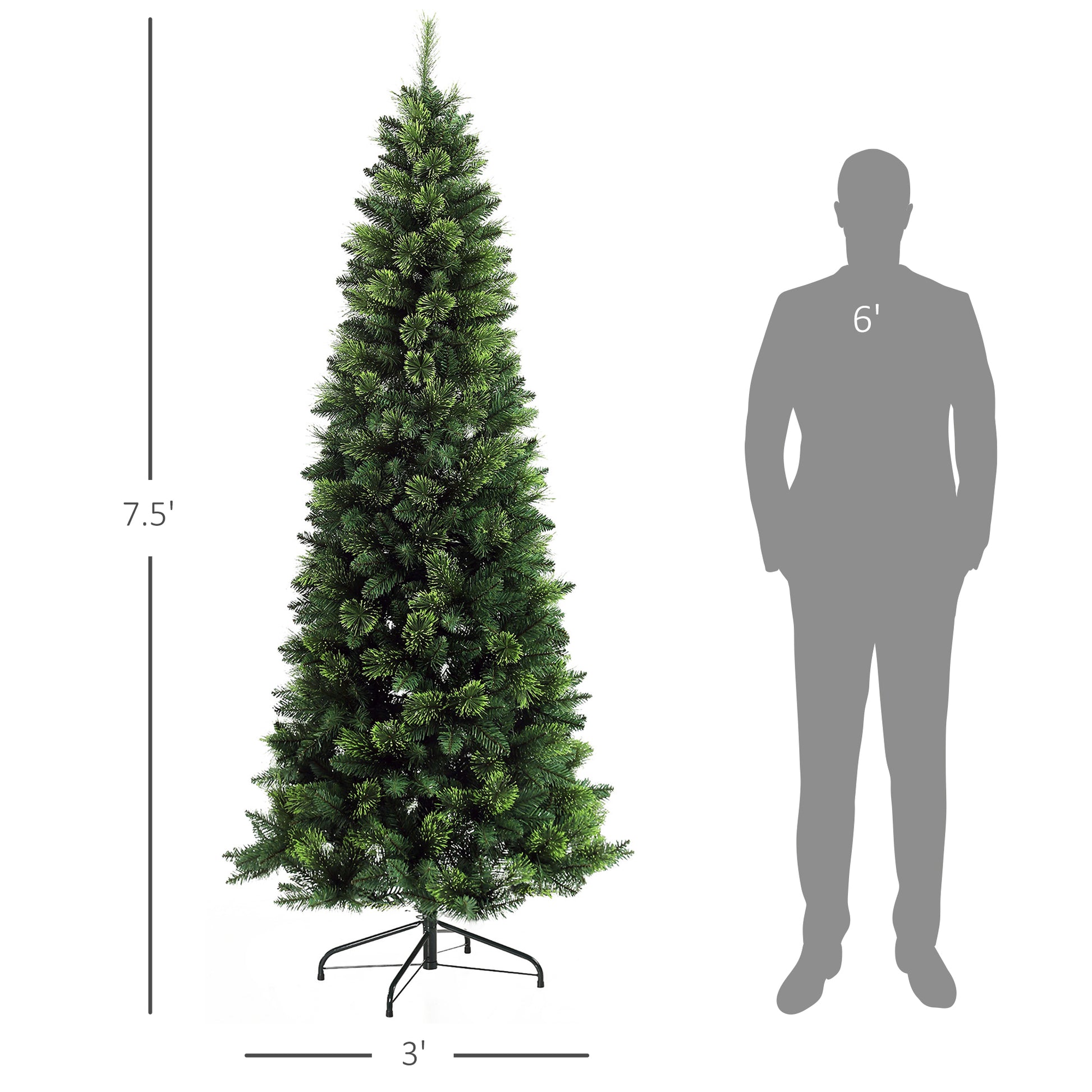 foot artificial Christmas tree with full realistic green branches and a sturdy stand