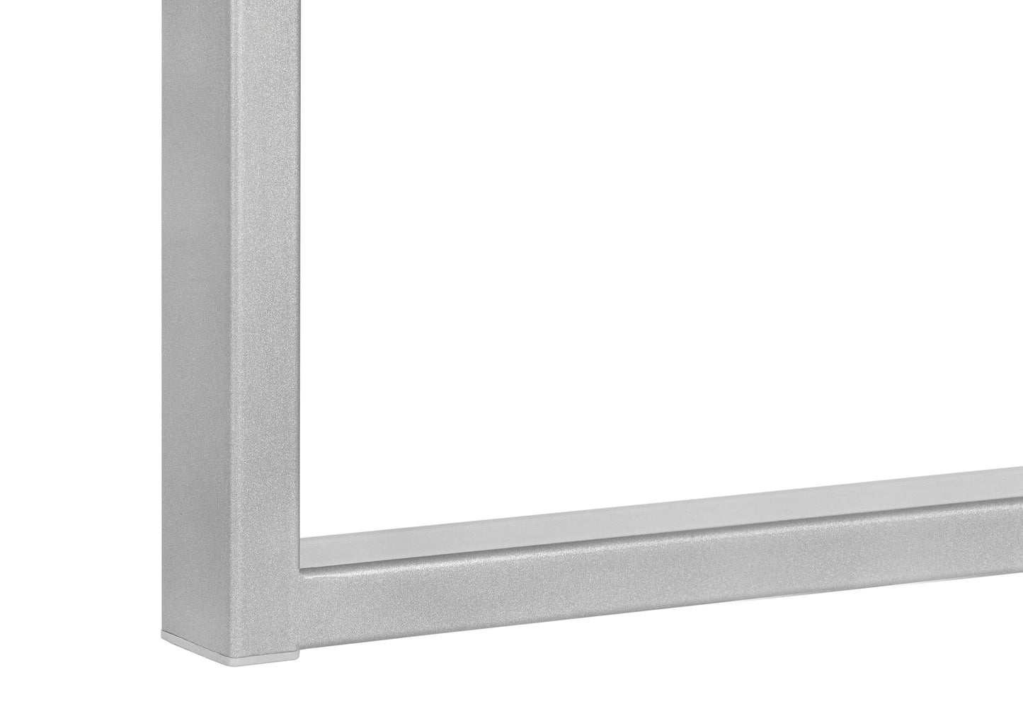 Brushed silver metal table leg with white foot cap modern minimalist furniture design