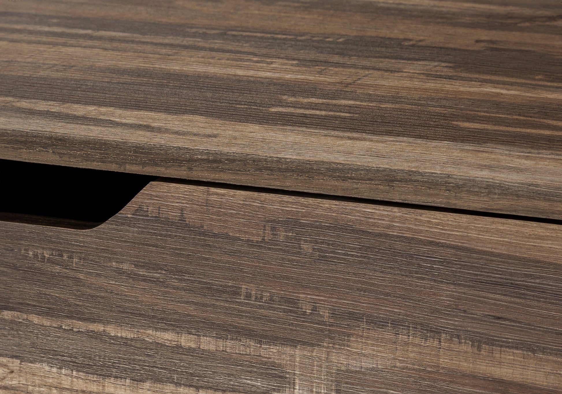 Closeup of rustic dark brown wood grain texture showcasing natural wood pattern