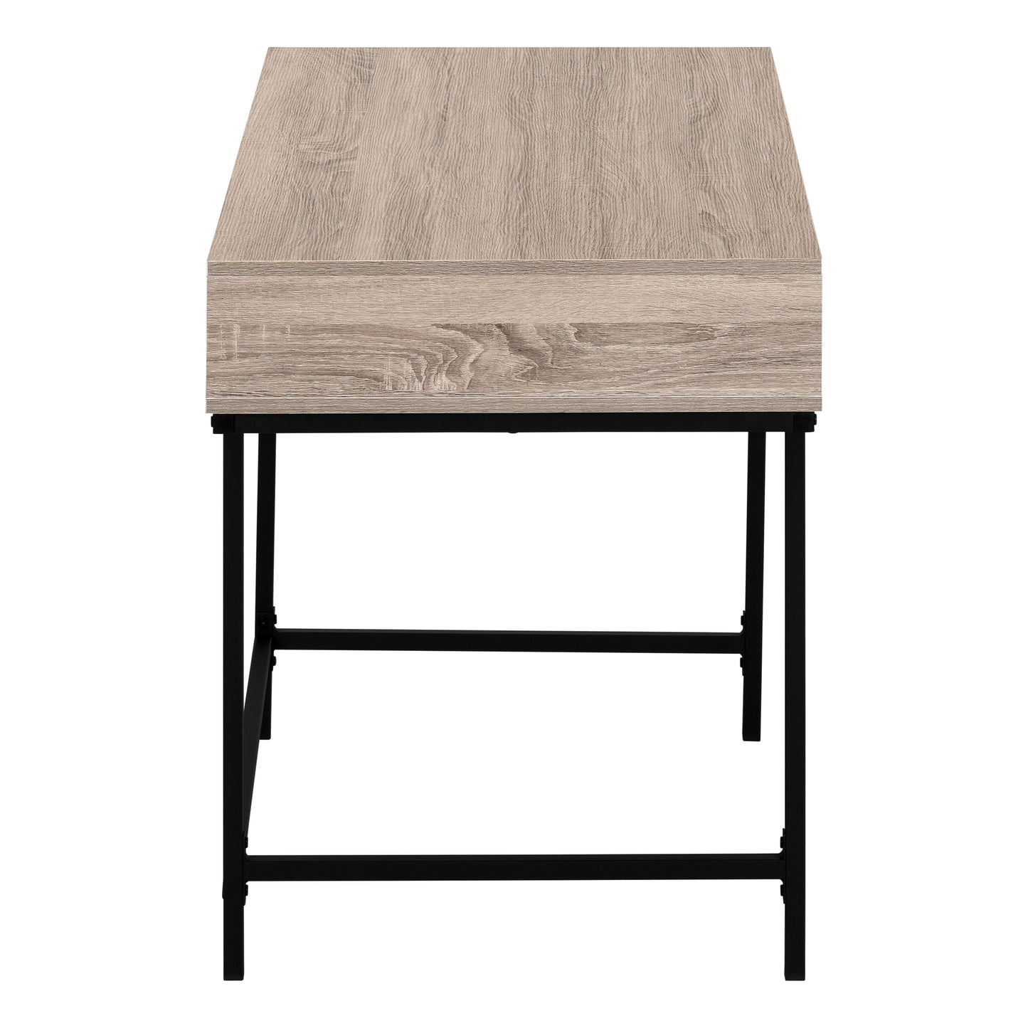 Minimalist wooden end table with black metal legs perfect for living rooms