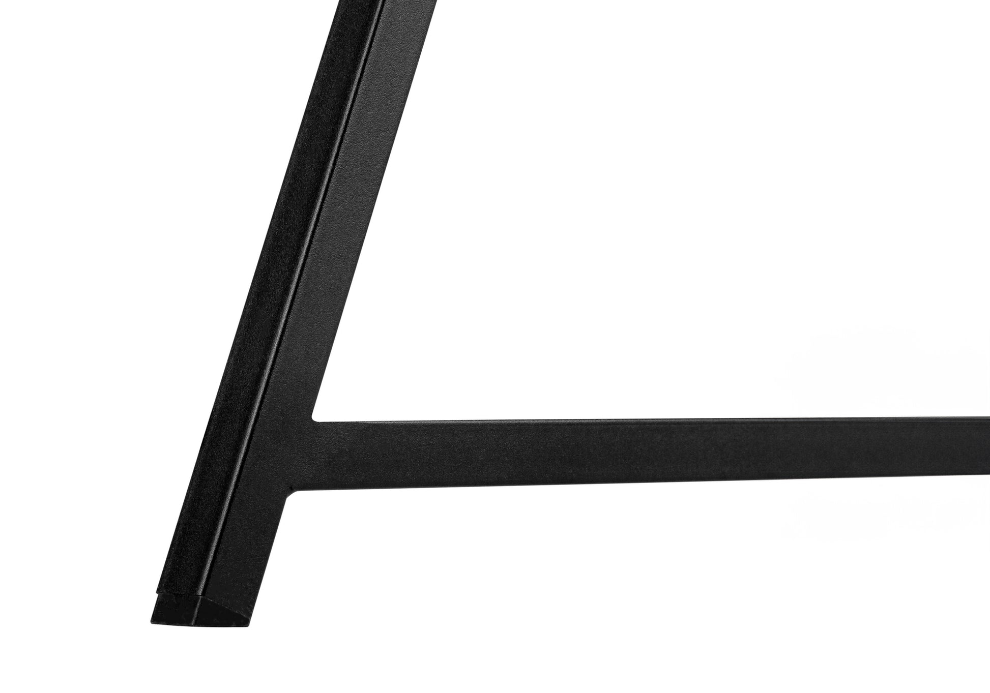 Black metal table leg with angled design for modern furniture