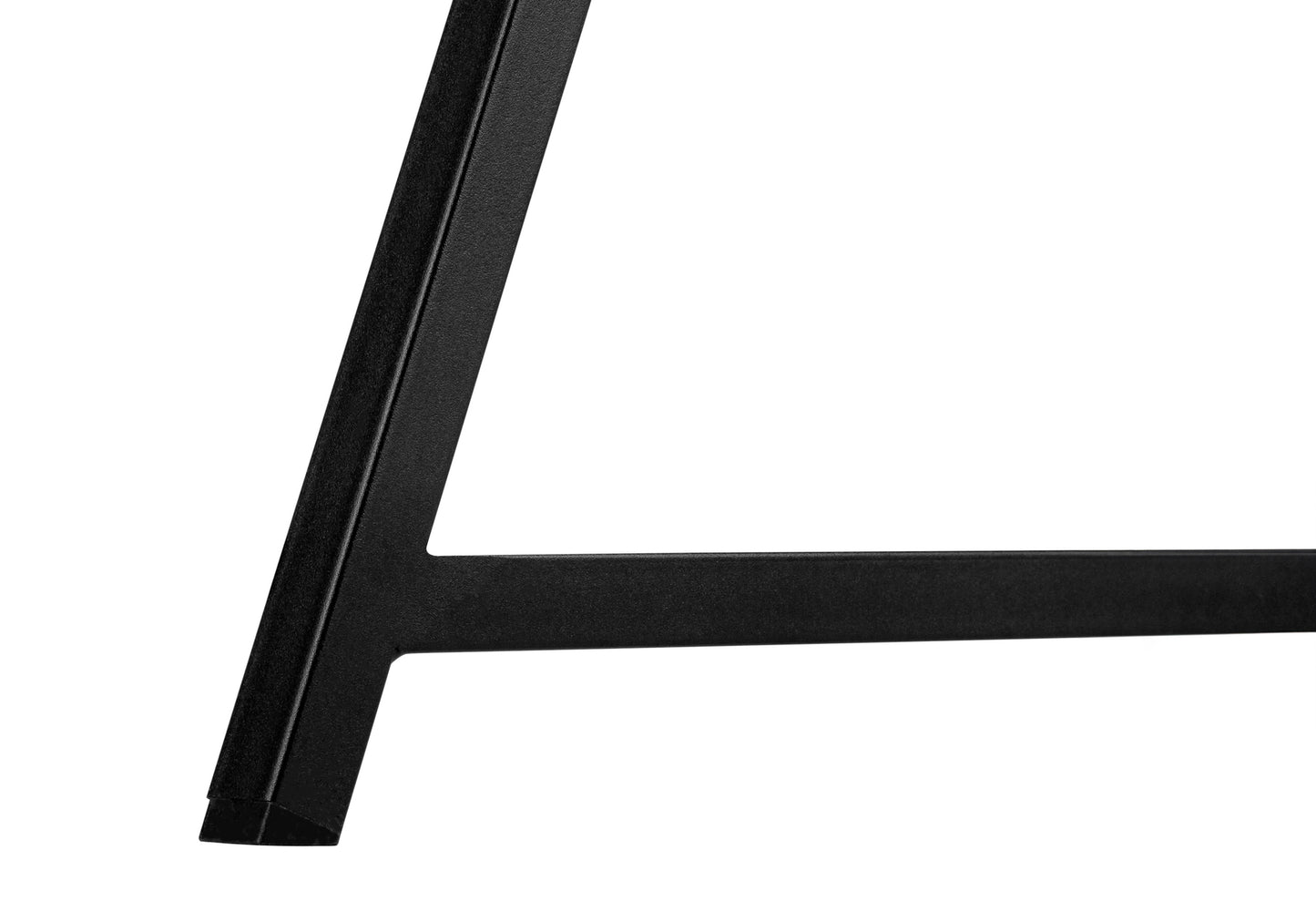 Black metal table leg with textured finish contemporary design clean lines minimalist style