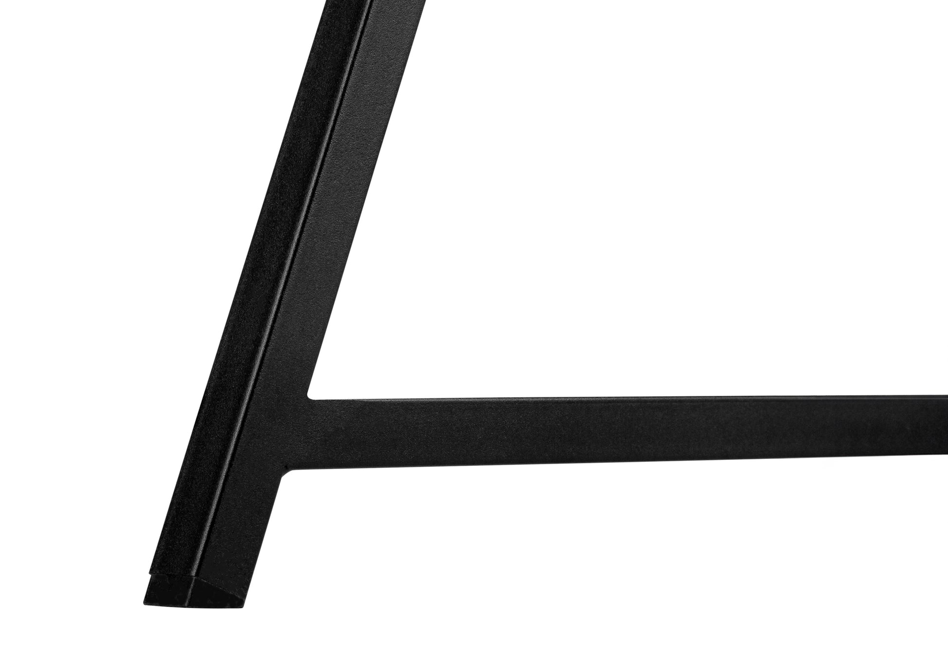 Black metal table leg with textured finish contemporary design clean lines minimalist style