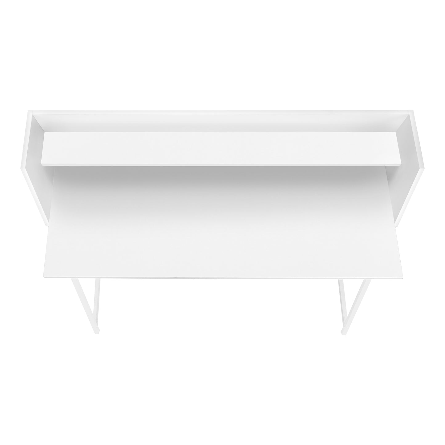 Modern white wallmounted floating shelf with two tiers for display