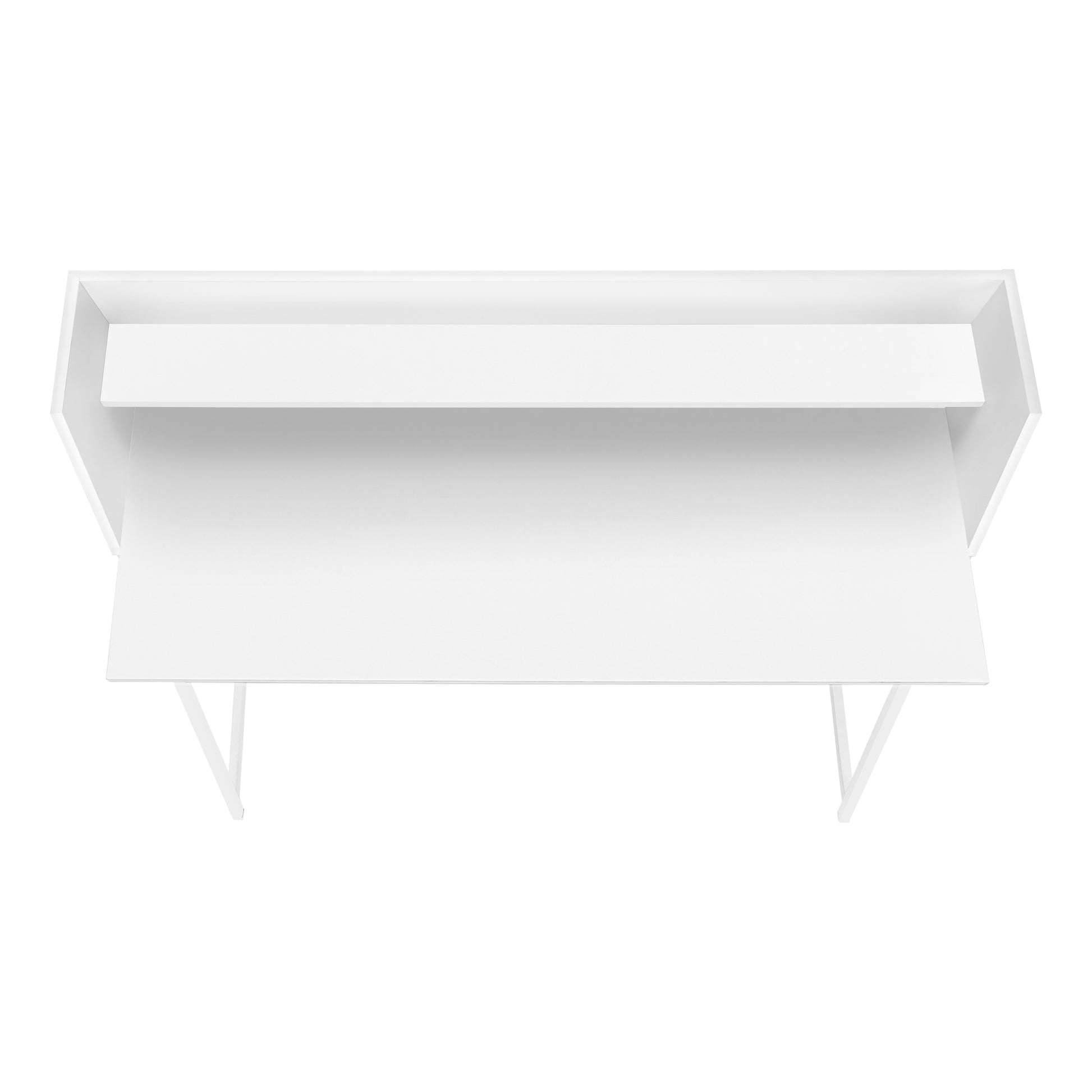 Modern white wallmounted floating shelf with two tiers for display