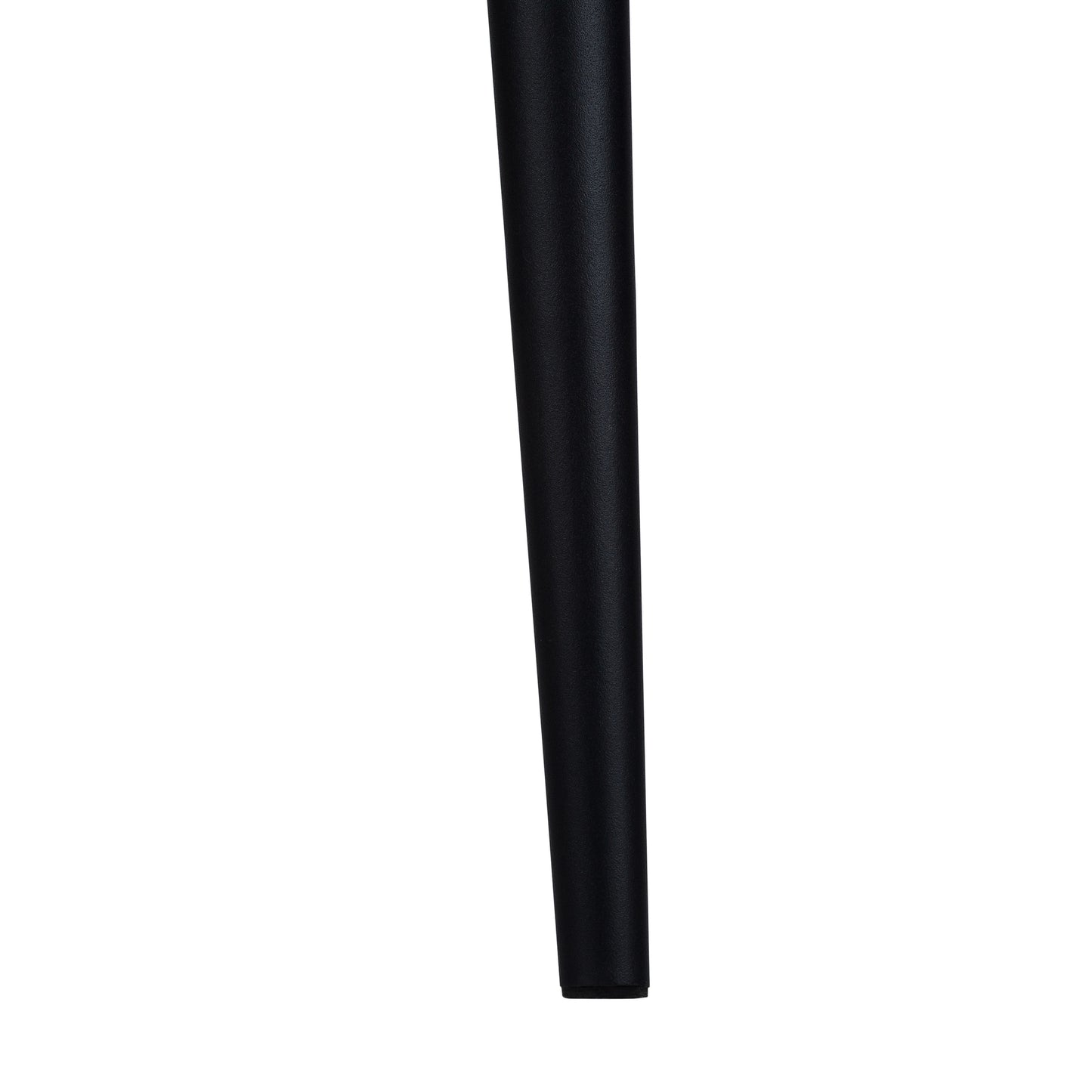 Black textured metal furniture leg with tapered design ideal for modern chairs