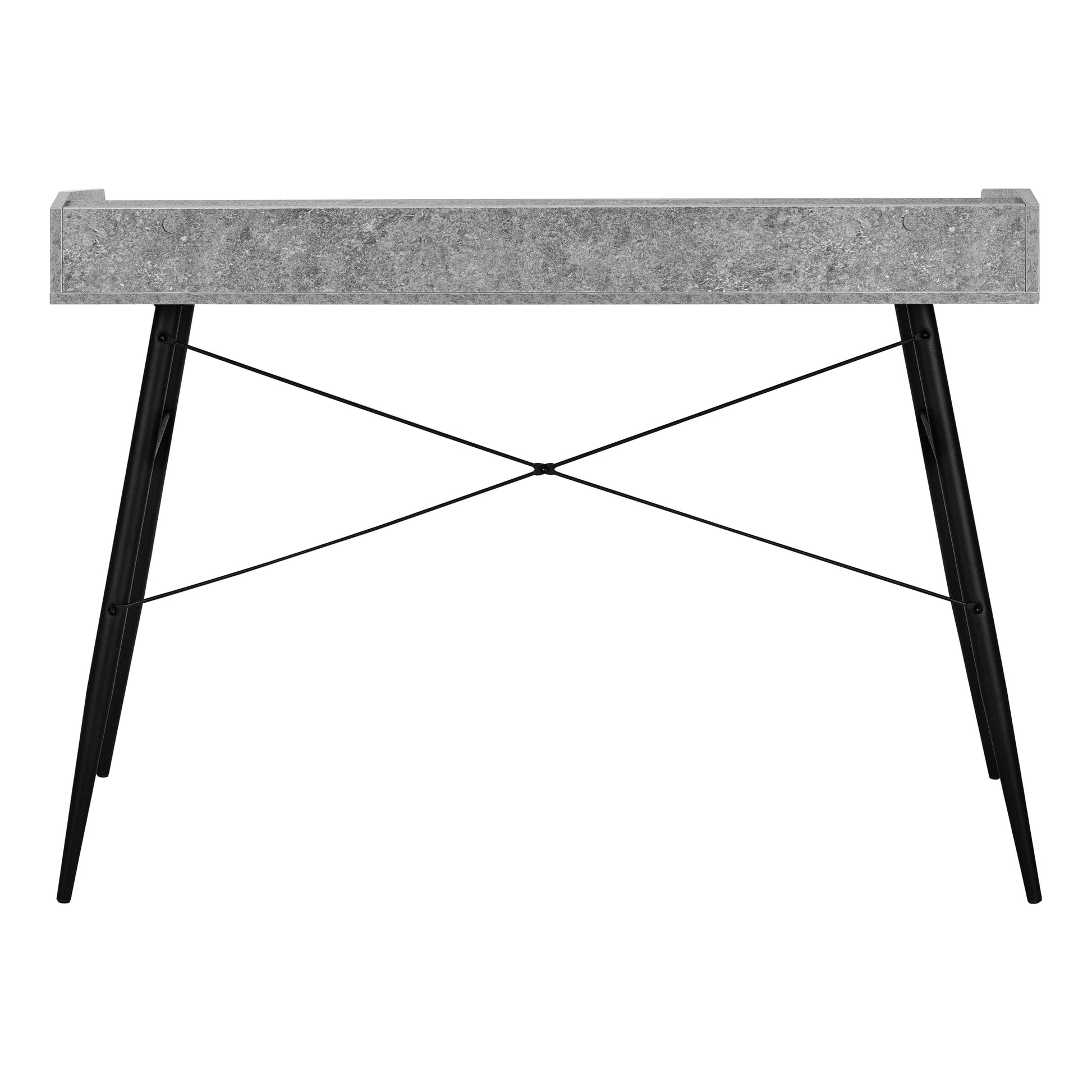 Modern grey concrete effect console table with black hairpin legs