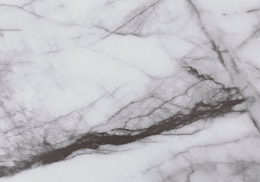 White marble pattern wallpaper with subtle grey veins for a modern look