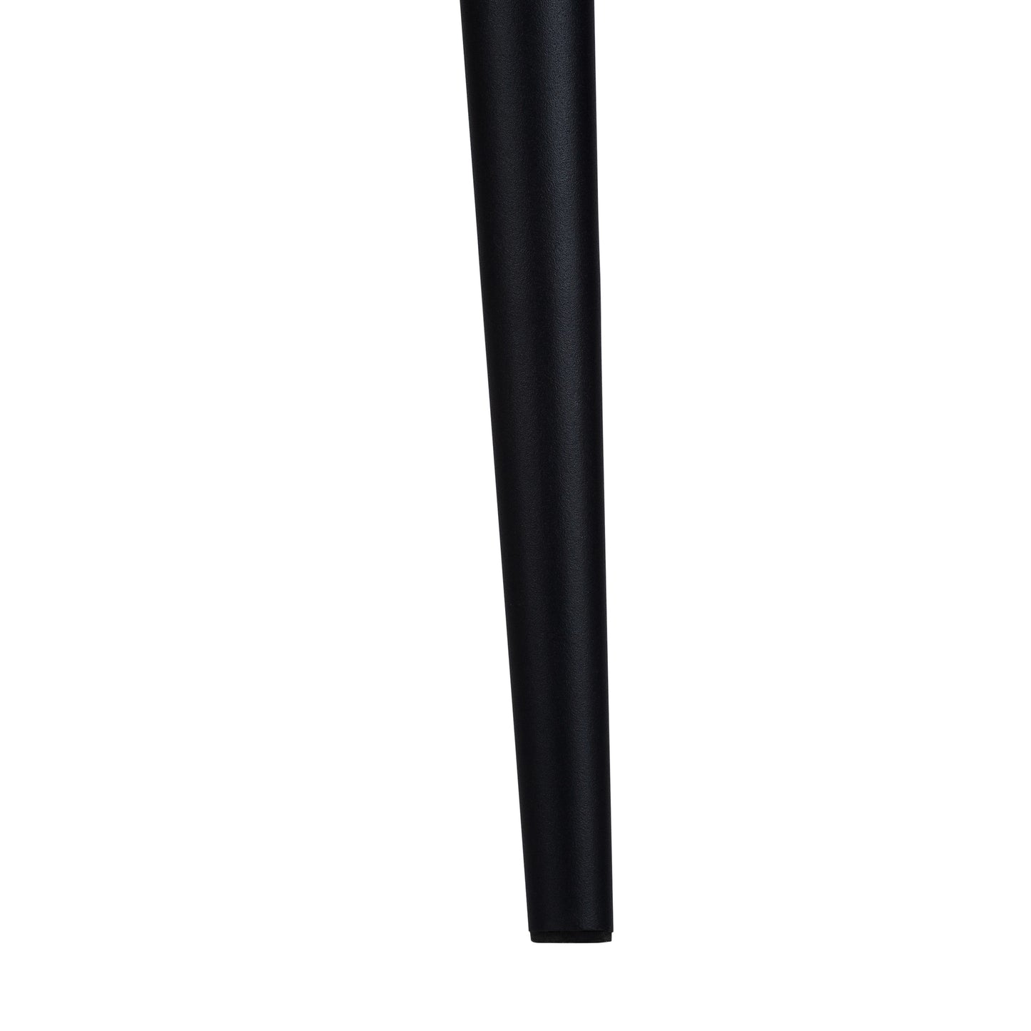 Black metal tapered furniture leg with textured finish