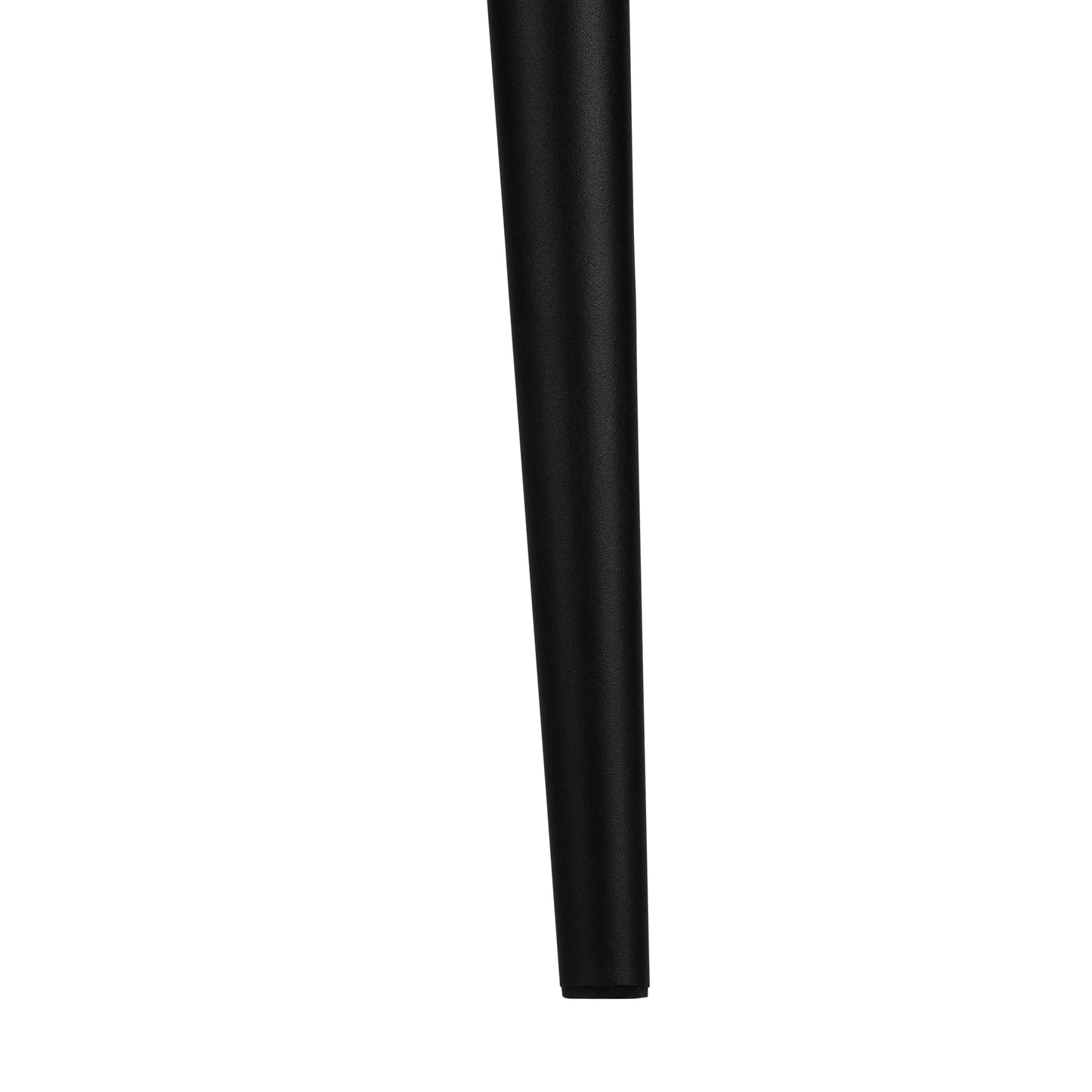 Tapered black metal furniture leg with textured finish